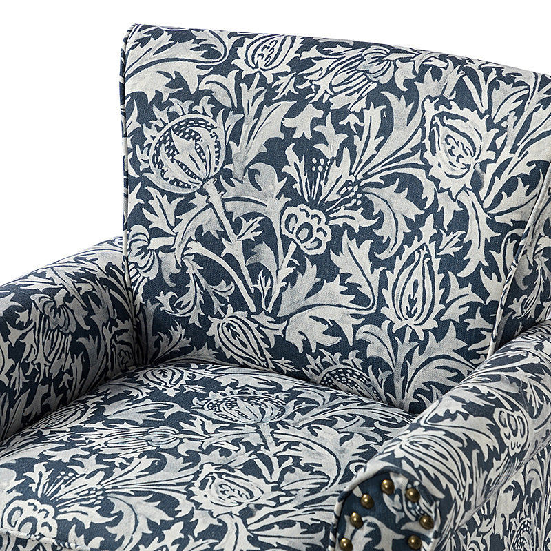 Artemisa Modern Floral Pattern Upholstered Armchair - Comfortable Living Room Accent Chair for Home Office & Lounge Decor