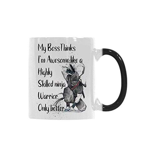 Heat Sensitive Color Changing Coffee Mug - 11 oz Funny Novelty Cup with 