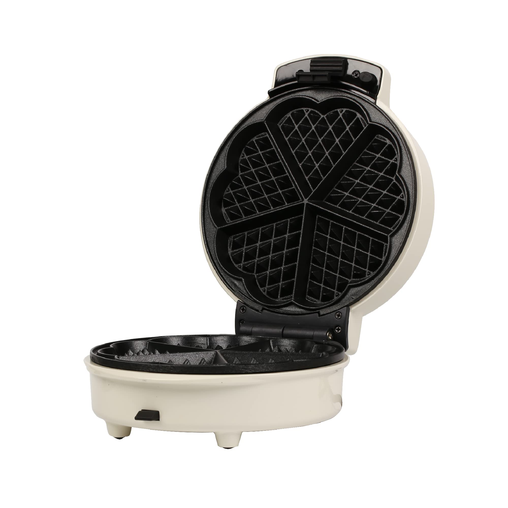 EMtronics EMWM900 900W Waffle Maker with Removable Non-Stick Plates & Adjustable Temperature Control - Perfect for Breakfast, Brunch, and Family Gatherings - Cream