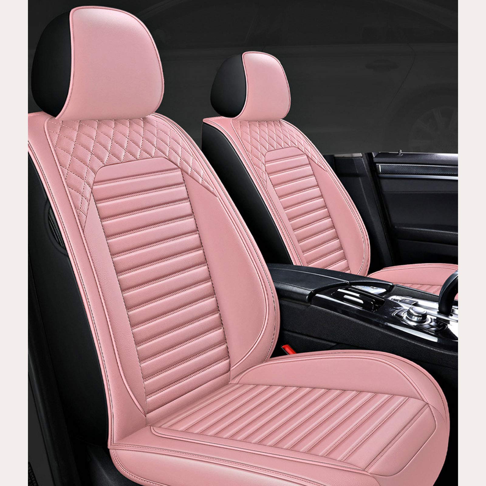 Universal All-Season Car Seat Covers Full Set - Premium Cushion Protector for Most Cars, Trucks, Vans & SUVs (Pink) - Perfect for Road Trips, Daily Commute & Child Safety