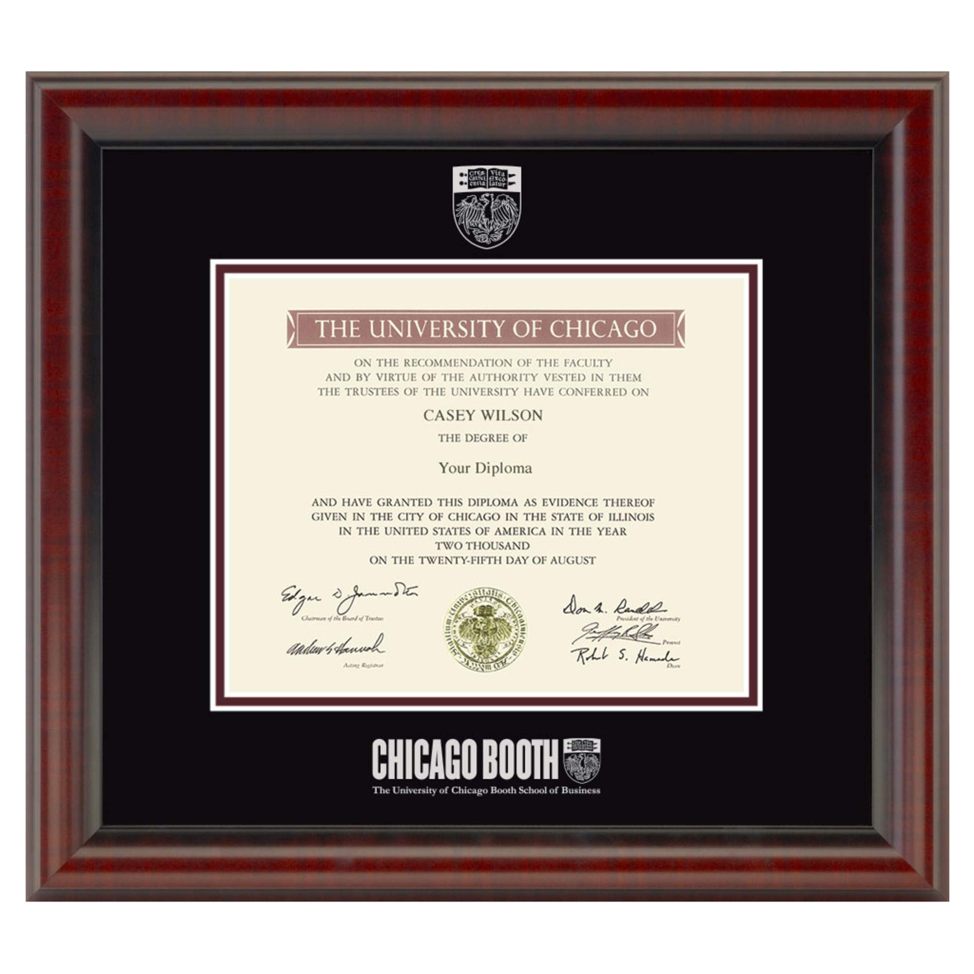 Premium M. LA HART Chicago Booth Diploma Frame - Elegant Fidelitas Design for University Diplomas & Certificates | Perfect for Office Decor, Graduation Gifts & Professional Display