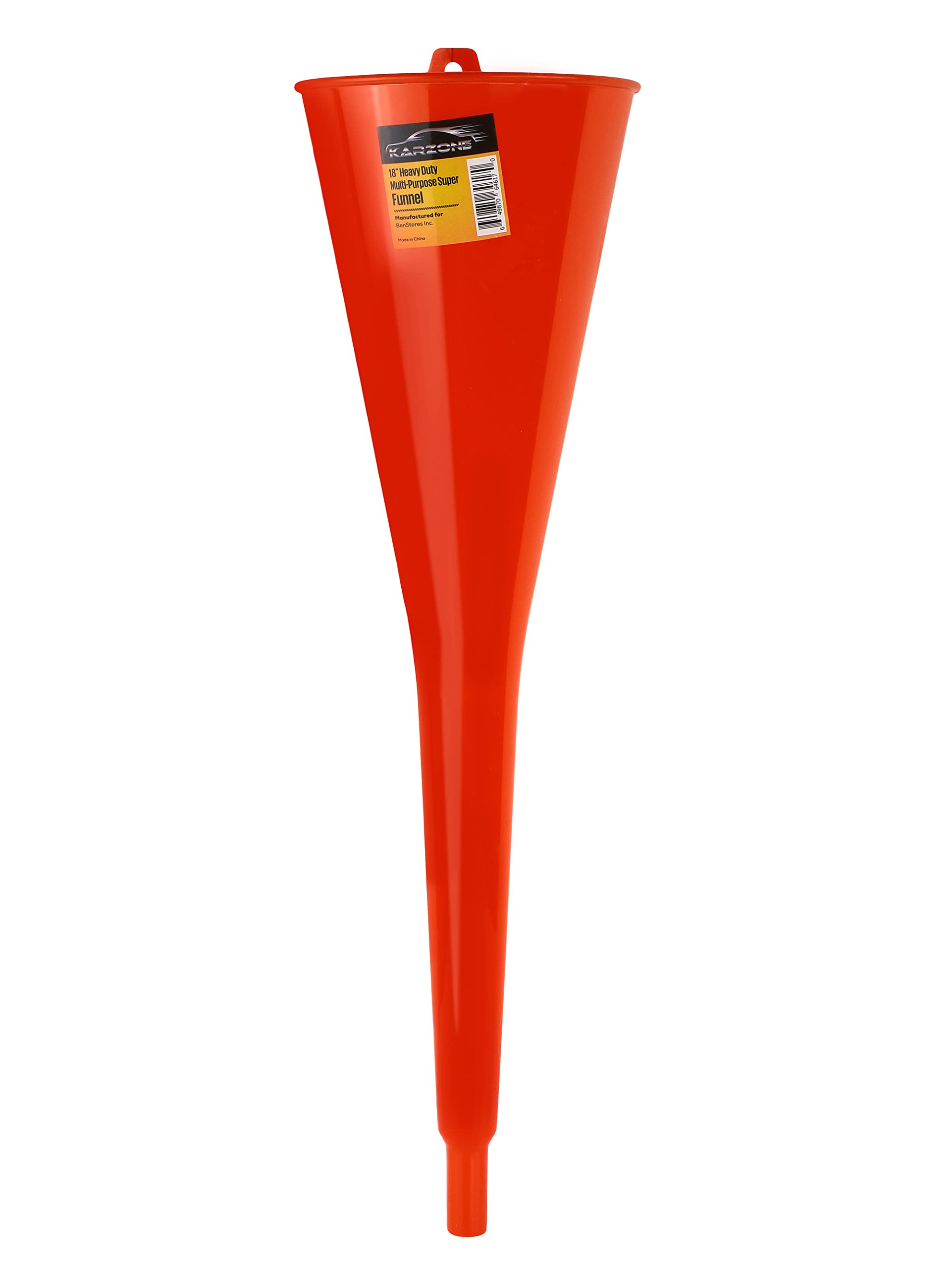 Premium Round Kitchen Funnel - 12oz Food-Grade Funnel for Bottles, Jars & Containers - Heavy Duty Oil Funnel for Gas, Lubricants & Automotive Fluids - Perfect for Cooking, Baking & DIY Car Maintenance (Red)
