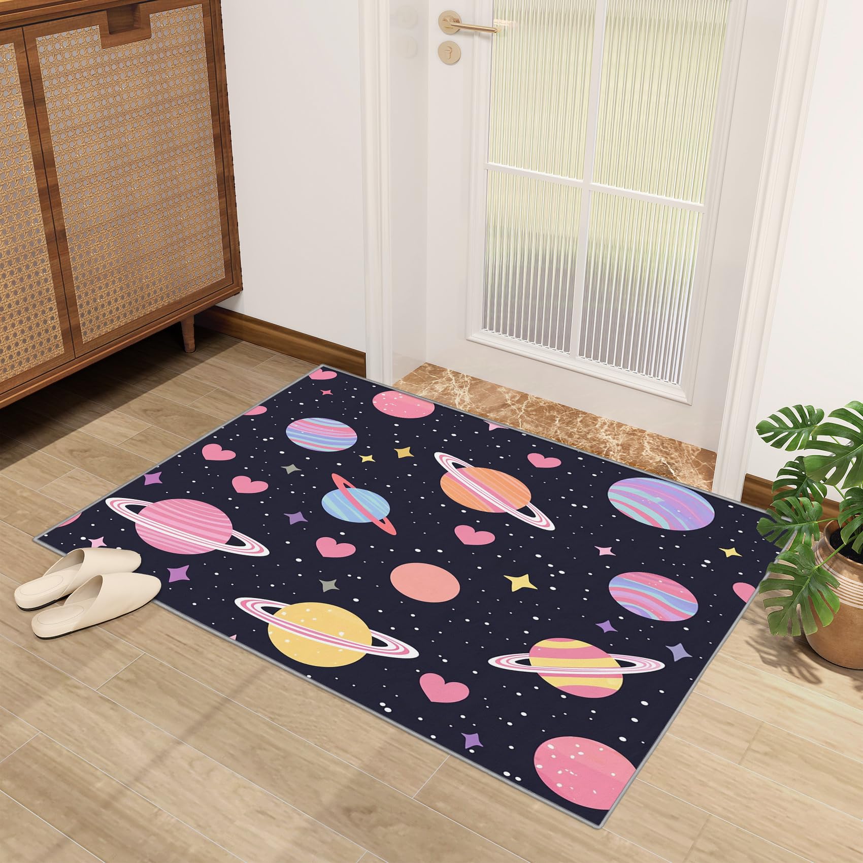 SherAvant 6x8 Planet Rugs for Kids Bedroom - Space Galaxy Universe Area Rug for Boys & Girls - Soft Washable Non-Slip Low Pile Nursery Carpet - Perfect for Playrooms, Bedrooms & Home Decor