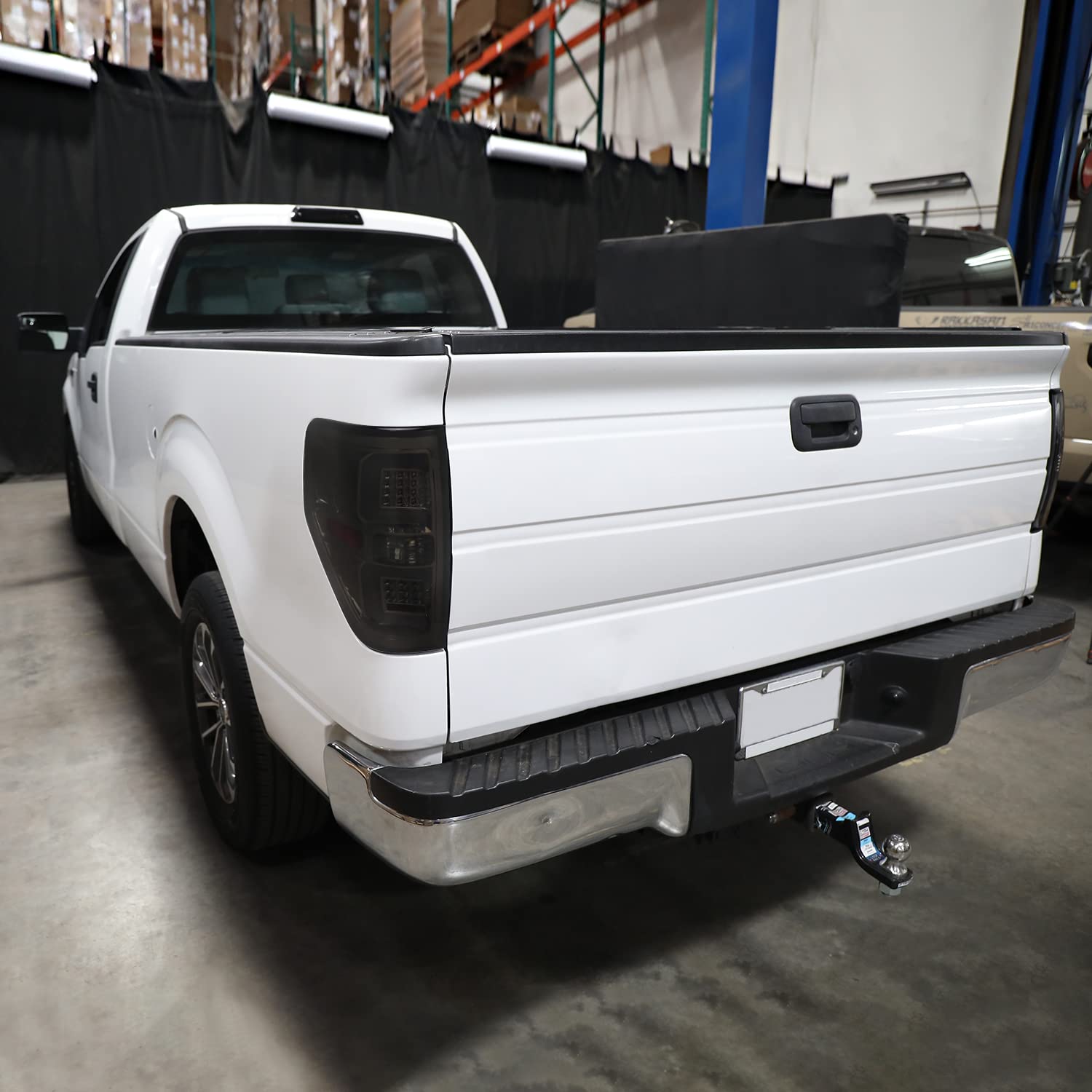 Spec-D Tuning LED Smoke Tail Lights with Light Bar for 2009-2014 Ford F150 - Left & Right Pair Assembly - Upgrade Your Truck's Style & Night Visibility for Safer Driving