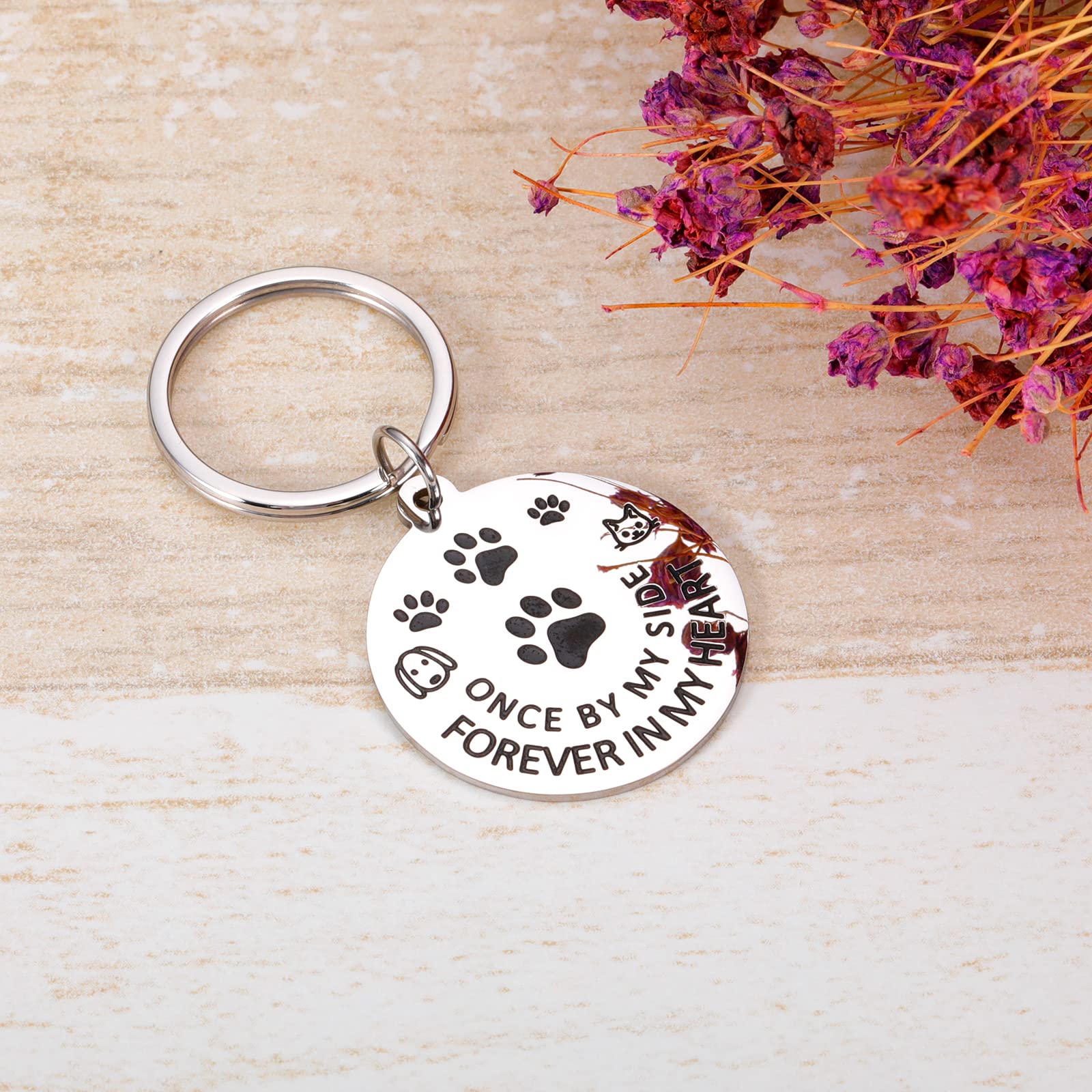 Memorial Keychain for Pets - Sympathy Gift for Dog & Cat Lovers - Personalized Pet Loss Keepsake for Men, Women & Kids - Forever in My Heart Pet Remembrance Keyring - Perfect for Pet Memorials, Grieving & Tribute Gifts