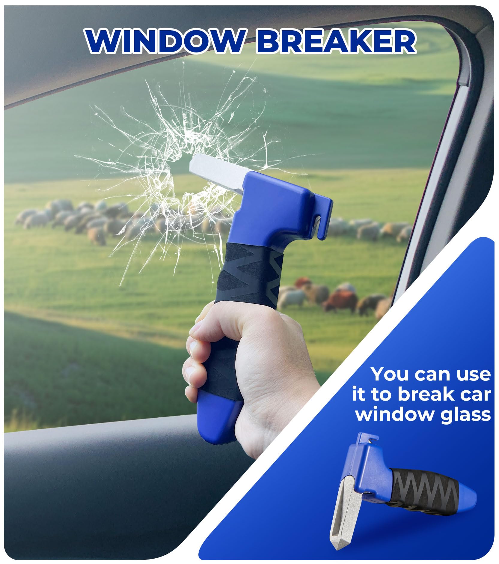 2 Pack Car Handle Assist for Seniors - Auto Cane & Vehicle Support Handle for Elderly & Disabled - Portable Car Door Assist Grip (Blue) - Helps with Easy Entry & Exit from Vehicles - Ideal for Mobility Assistance & Car Accessibility