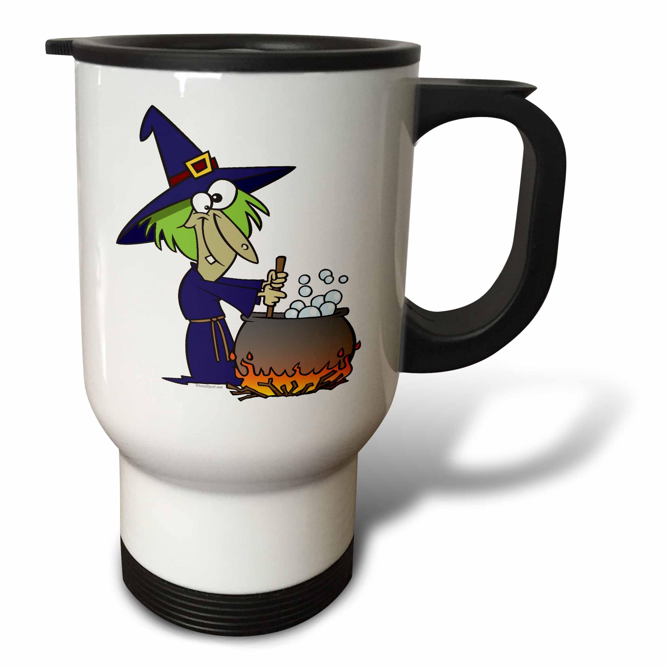 3D Rose Witch's Brew Halloween Cartoon Travel Mug - 14 oz Insulated Coffee Cup for Halloween Party, Office, Camping & Outdoor Use