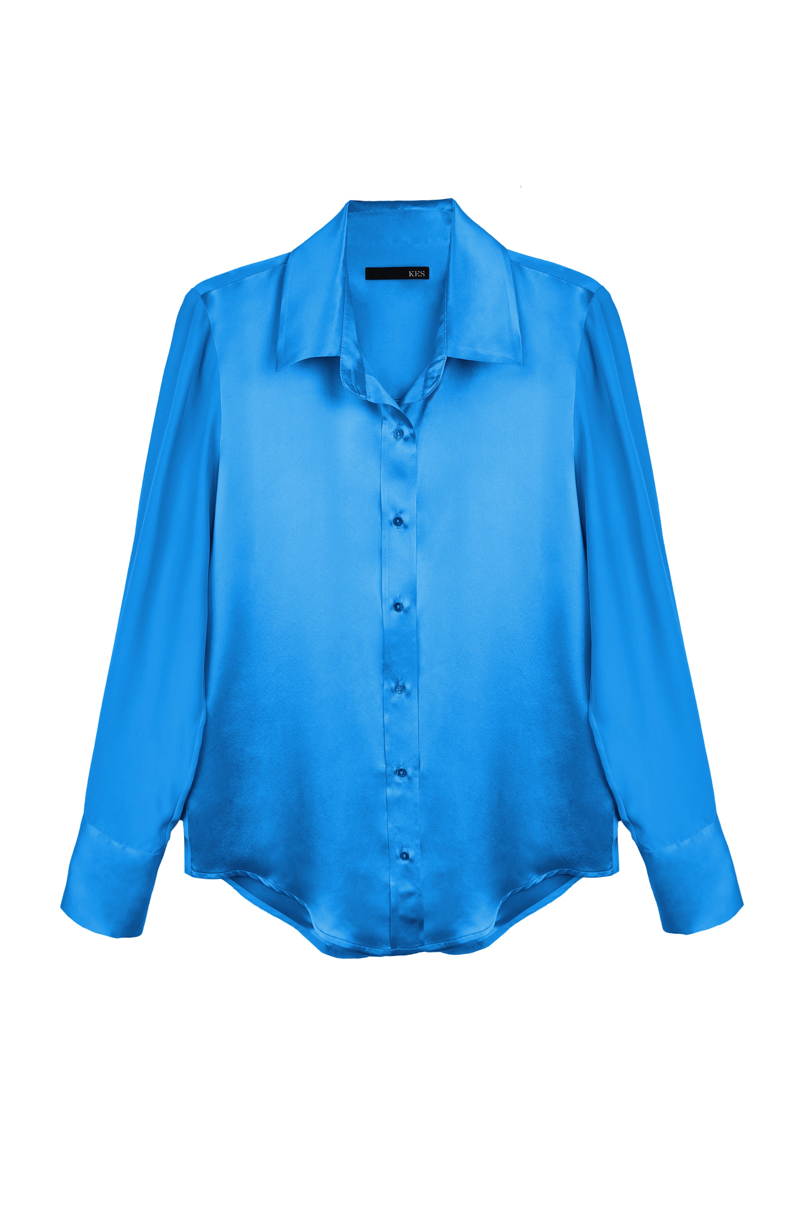 Premium Silk Slim Fit Button-Up Shirt for Men - Ocean Blue | Business Casual & Formal Wear | Office, Wedding & Special Occasion Outfit