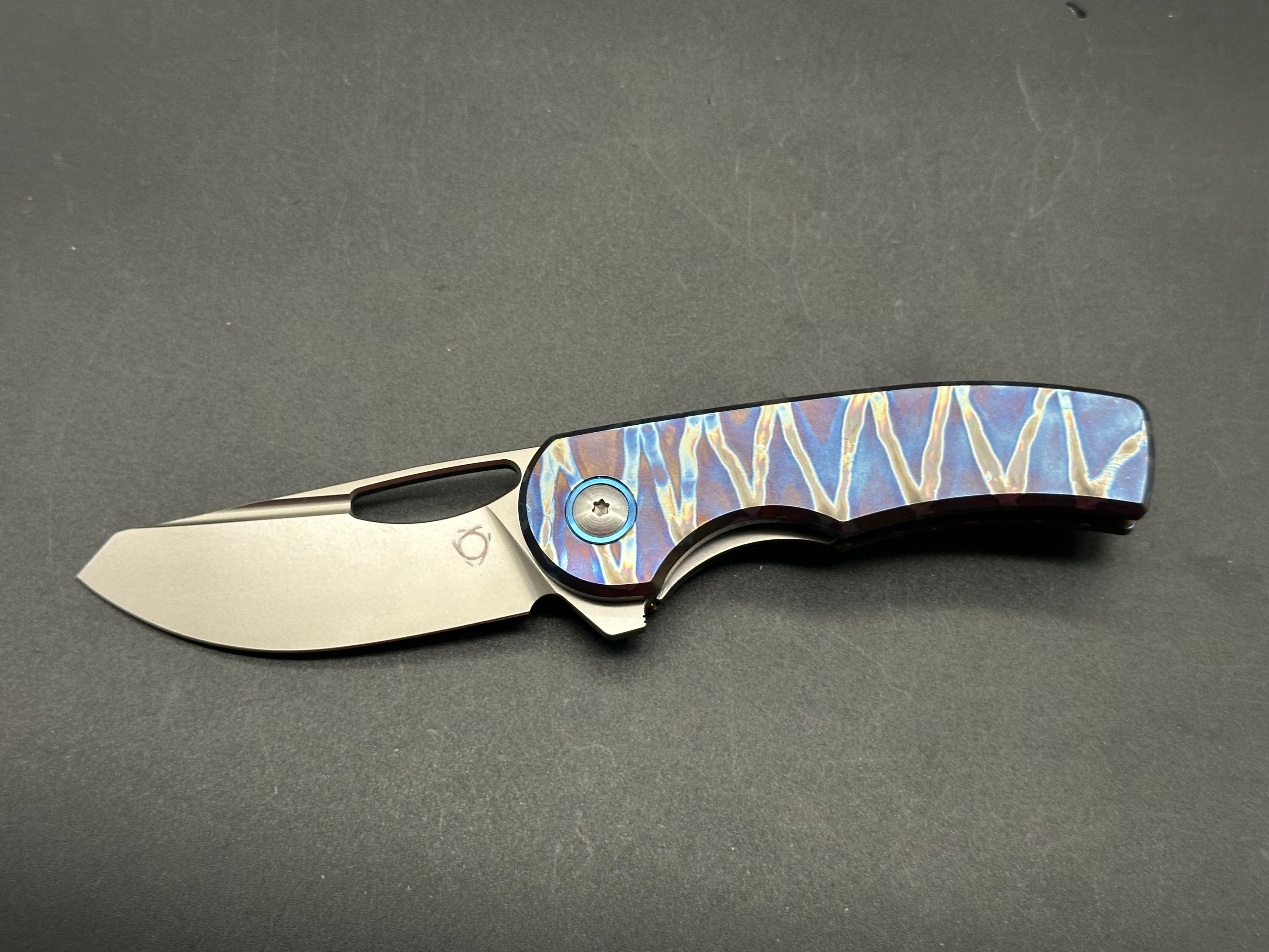 Sixleaf SL 19 Fire Pocket Knife - 20CV Blade & TC4 Titanium Handle - EDC Folding Knife for Camping, Hiking and Outdoor Survival