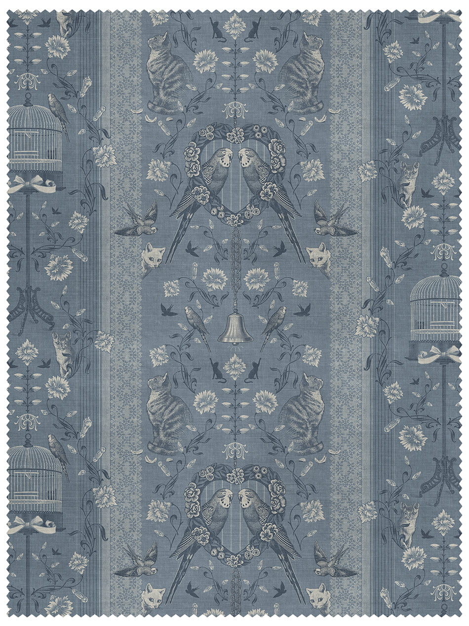 French Blue Linen Fabric Sample - Soft & Durable for Upholstery, Curtains & DIY Home Decor Projects