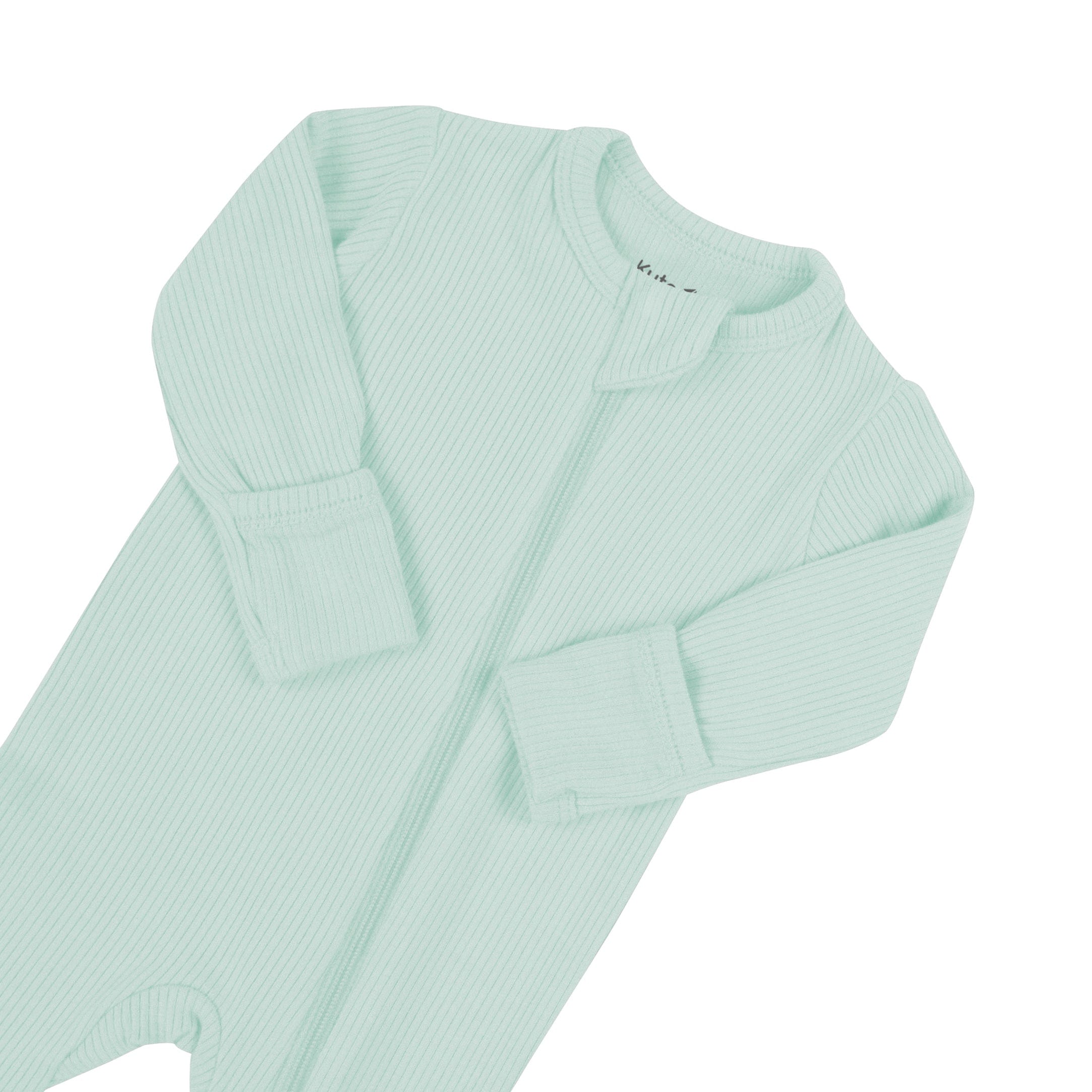 Soft Sage Green Ribbed Zipper Footie Pajamas for Babies & Toddlers - Cozy Sleepwear for Winter Nights & Nursery Comfort