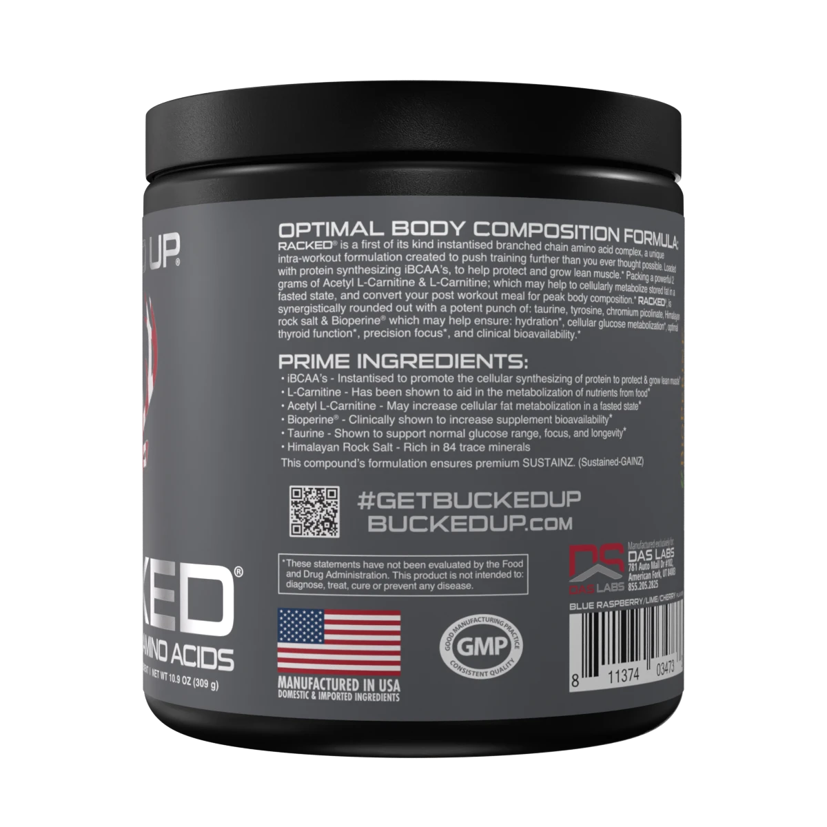Bucked Up Racked 312g Pre-Workout Supplement - Energy & Muscle Builder for Men & Women | Gym, Fitness, Bodybuilding, Endurance Training