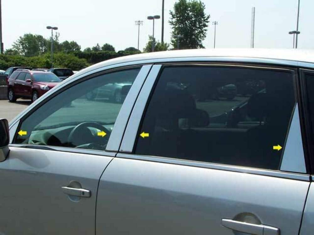 2008-2009 Saturn Vue 8-Piece Stainless Steel Pillar Post Trim Kit with Front Triangle (PP48442) - Durable Exterior Car Accessories for Enhanced Vehicle Style & Protection