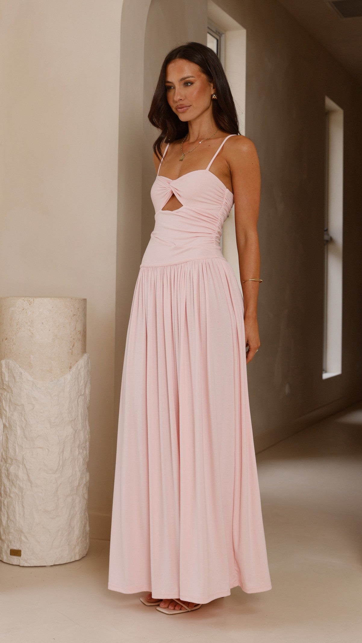 Libertine Maxi Dress for Women - Light Pink Flowy Long Dress | Perfect for Summer, Beach, Weddings & Special Occasions