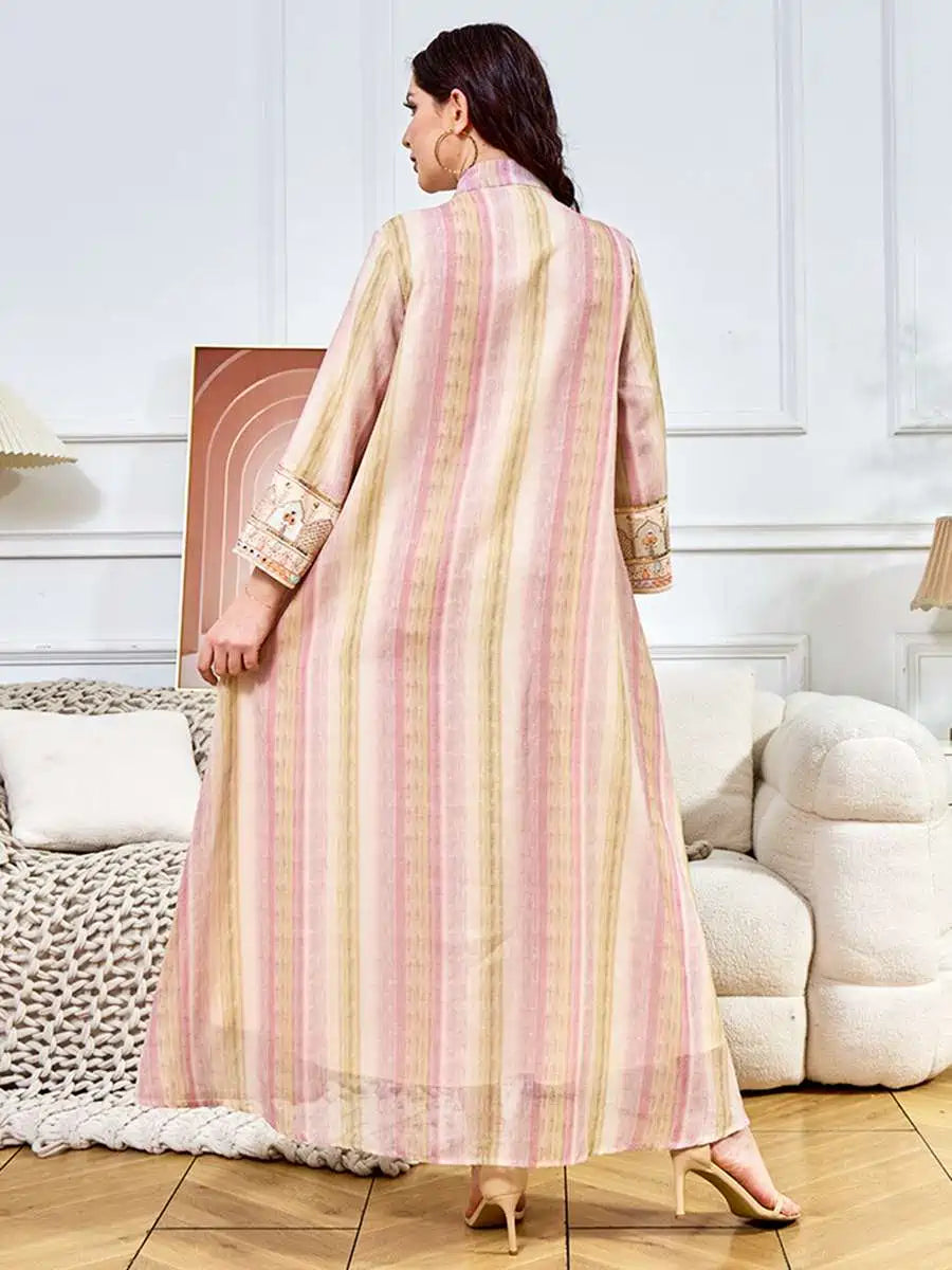 Elegant Eid Sequins Embroidered Caftan Dress for Women - Perfect for Parties, Weddings & Special Occasions