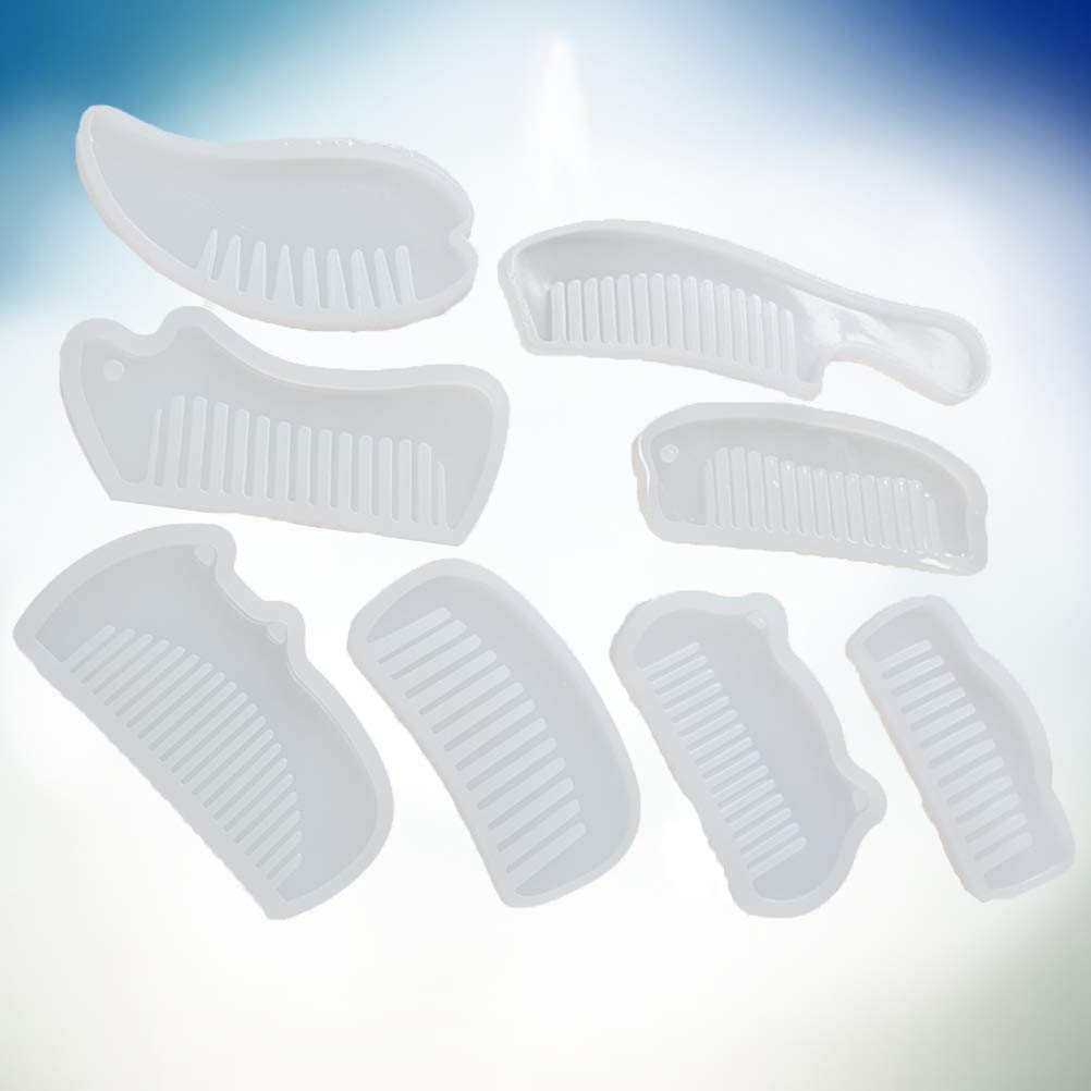SUPVOX 8pcs Silicone Comb Molds for Resin Epoxy Casting - DIY Hair Comb Making Kit for Crafting, Jewelry Making, and Unique Gift Creation (Perfect for Home Decor & Handmade Accessories)