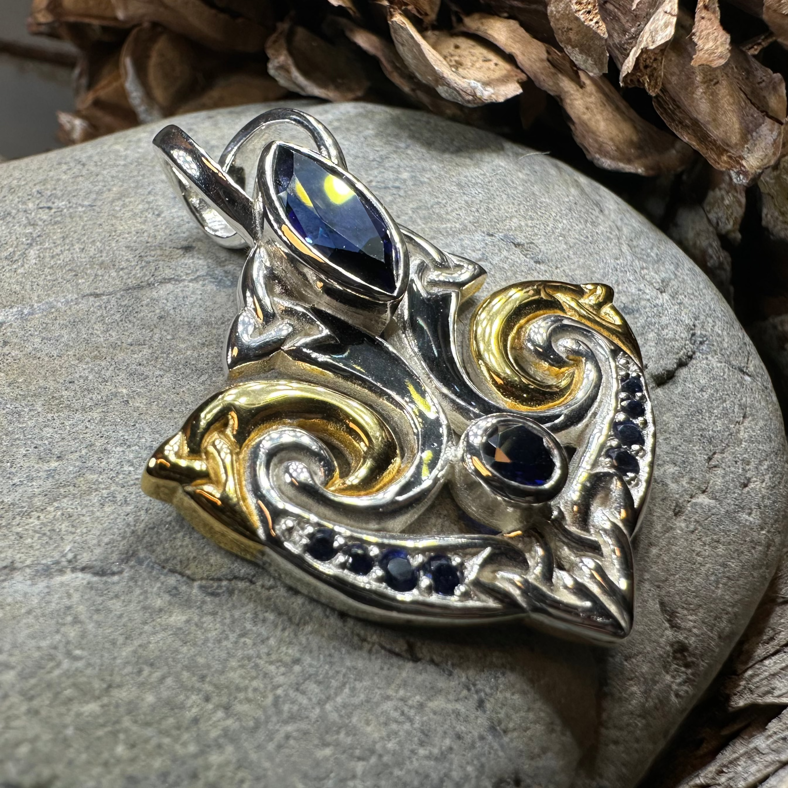 Celtic Triquetra Gemstone Necklace for Women - Sterling Silver Pendant with Birthstone Charm - Spiritual Jewelry for Protection & Good Luck - Perfect Gift for Birthday, Anniversary & Special Occasions