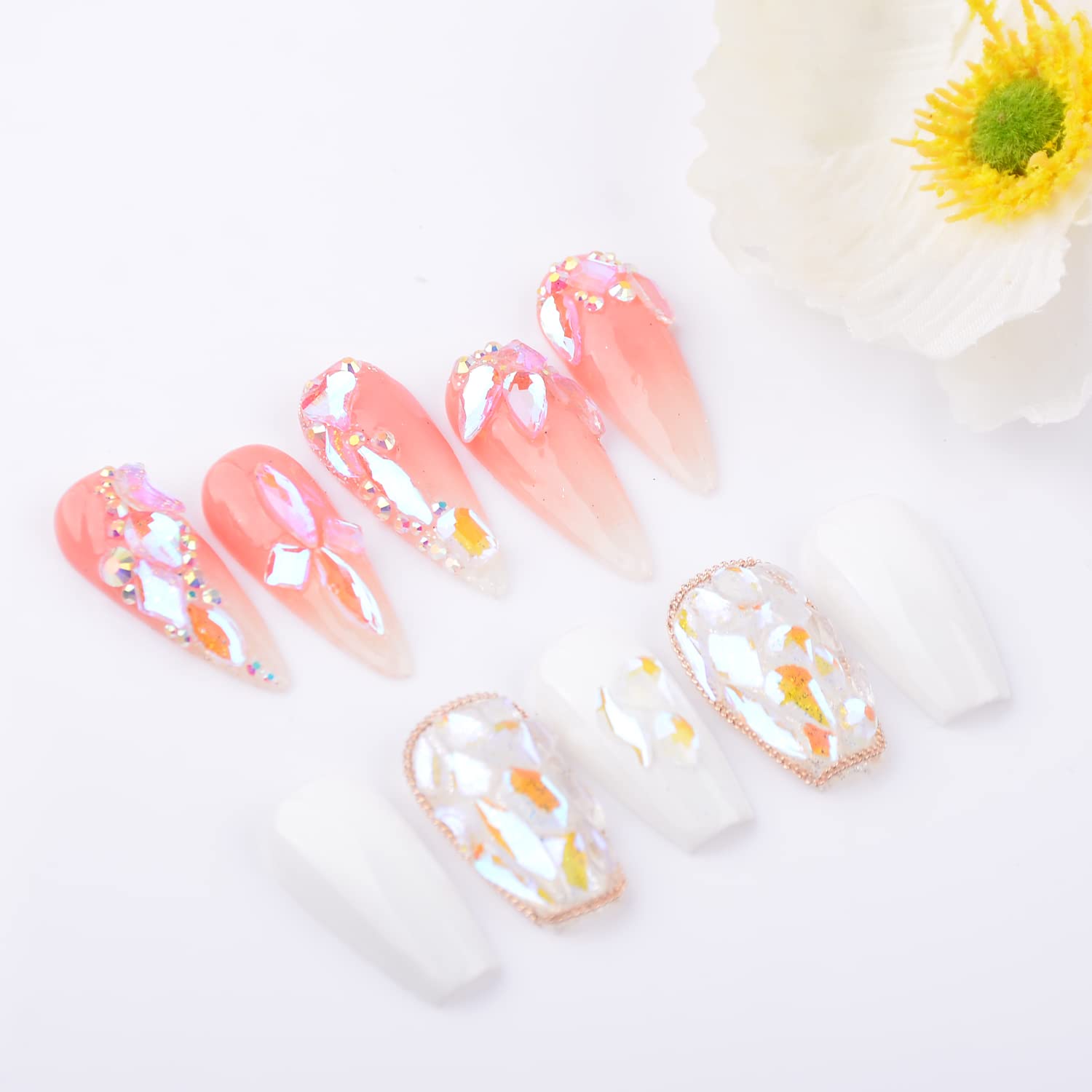100Pcs 3D Nail Art Rhinestones Kit - Multi-Shaped AB Flatback Crystal Gems with Clear AB Coating, Star & Moon Drop Glass Diamonds for Nail Design, Jewelry Making & DIY Crafts | Perfect for Manicures, Home Decor & Gift Projects