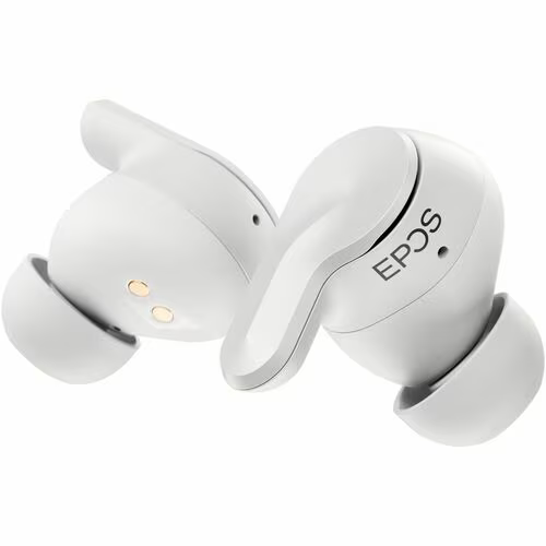 EPOS ADAPT E1 True Wireless Bluetooth Earbuds - Microsoft Teams & Zoom Certified Noise Cancelling Headphones (Black/White) for Remote Work, Online Meetings & Music Streaming