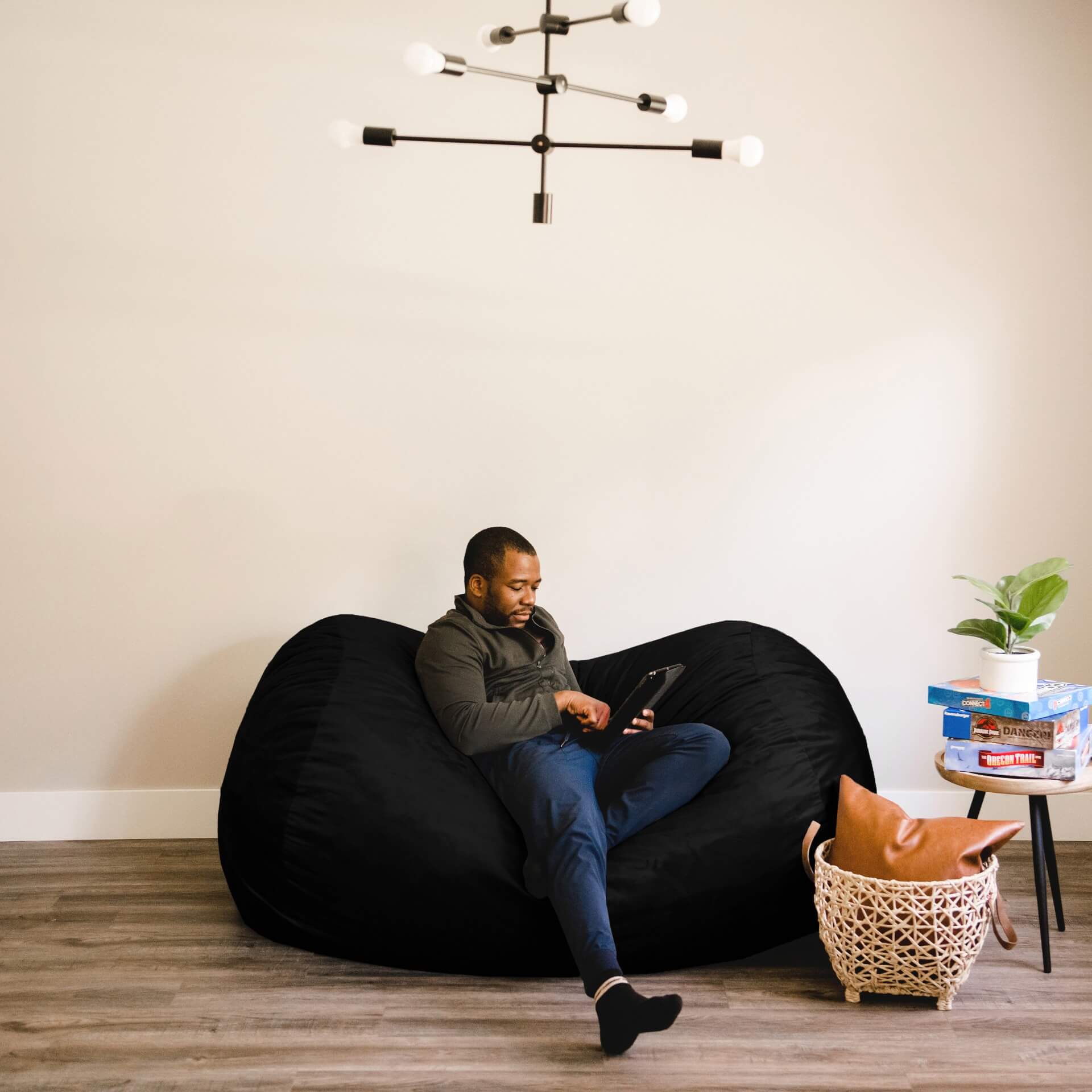 Comfortable Fuf Media Lounger with Removable Cover - Perfect for Living Room, Bedroom, and Home Theater Relaxation