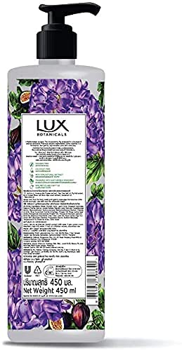 Lux Botanicals Skin Renewal Body Wash with Geranium Oil & Fig Extract - 100% Natural Moisturizing & Rejuvenating Shower Gel for Women - Nourishes & Brightens Skin - Fruity Floral Fragrance - Paraben-Free - 450 ml - Perfect for Daily Shower & Spa-Like Skin Care Routine