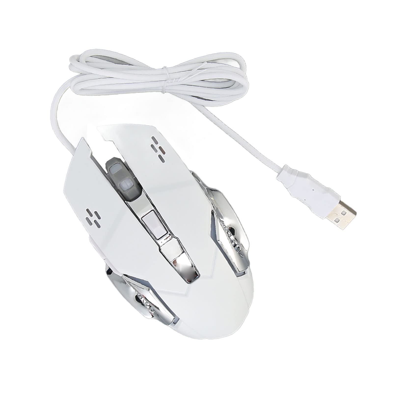 KIMISS RGB Wired Gaming Mouse - 6 Buttons, 4 Adjustable DPI (1200/1600/2400/3600), Ergonomic USB Optical Computer Mouse with White Audible Click - Perfect for PC Gaming, Office Work & Home Use