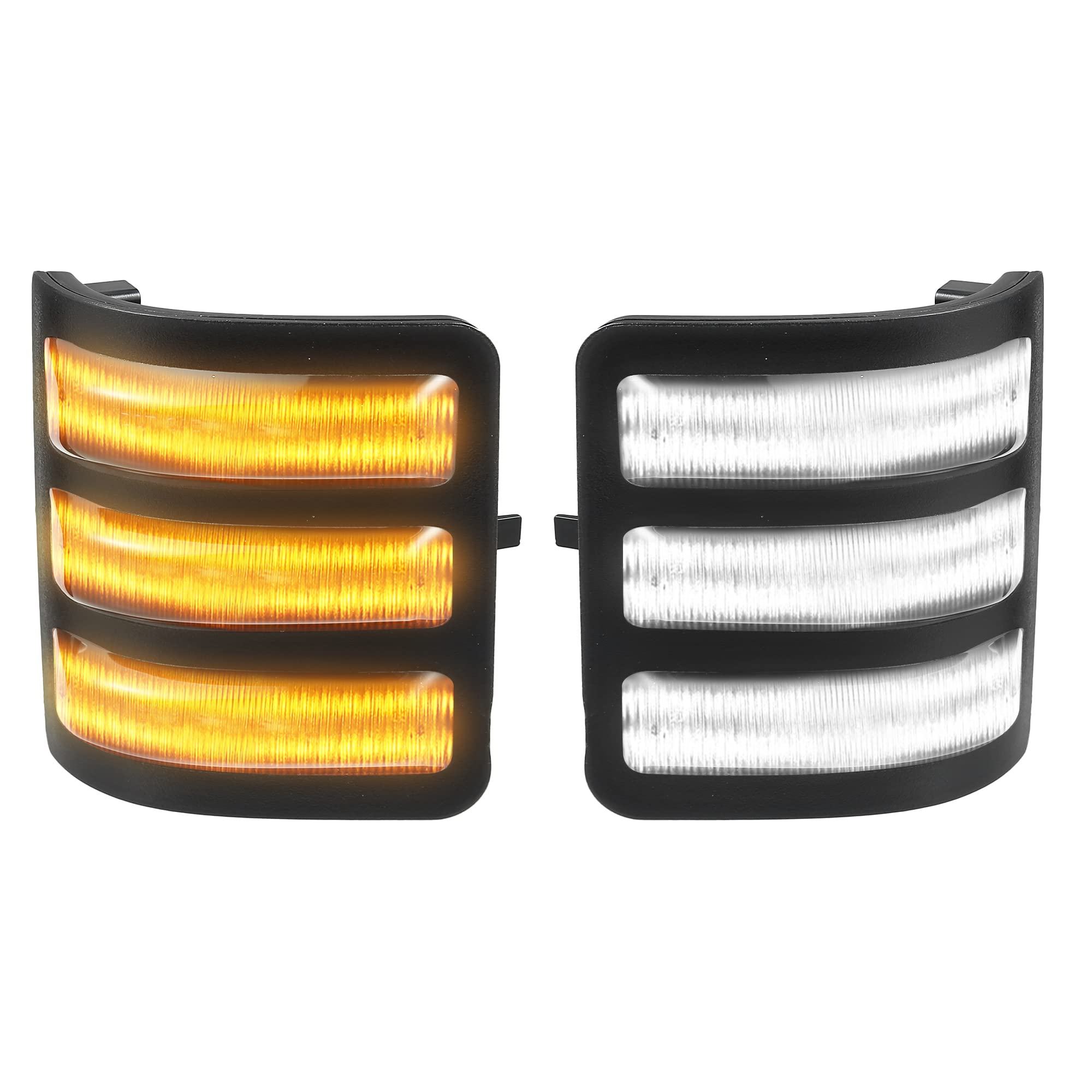 X AUTOHAUX LED Side Mirror Turn Signal Lights - Amber/White Sequential Smoked Switchback Marker Lamps for Ford F250 F350 F450 F550 Super Duty (2008-2016) - 7C3Z13776A Compatible - Perfect for Towing, Night Driving & Enhanced Vehicle Safety (Pair)