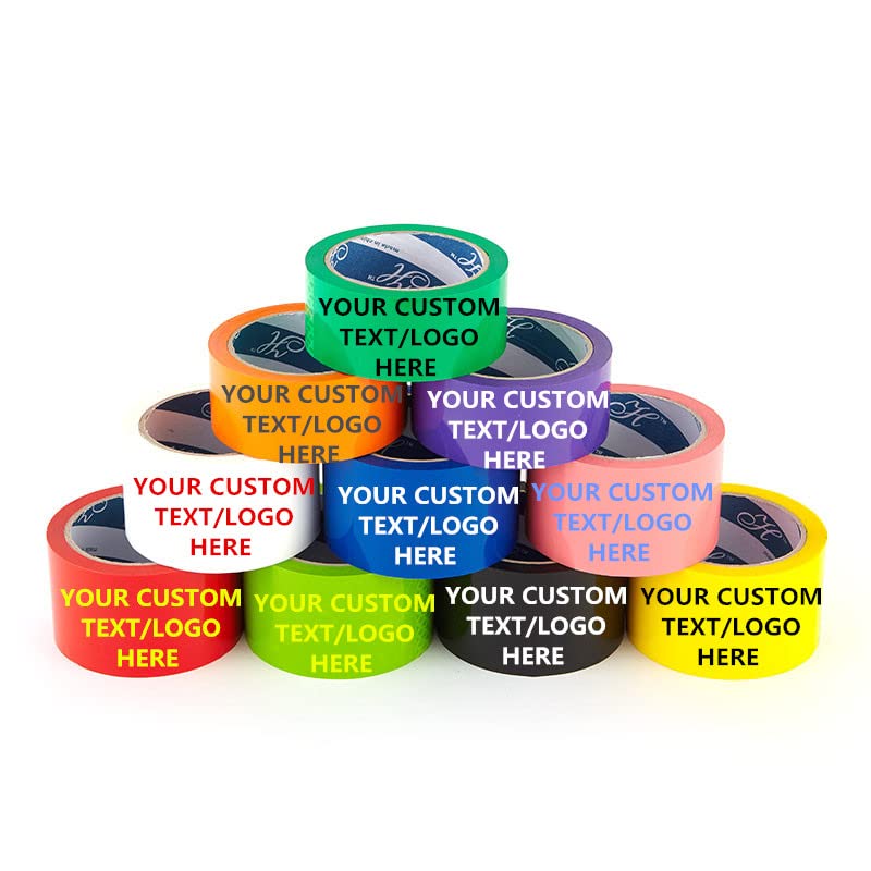 Custom Printed Hookah Sun Packaging Tape with Logo/Text - 2 Inch x 110 Yards White Shipping Tape for Sealing Boxes, Branding & Secure Packaging - Perfect for E-commerce, Retail Shipping & Gift Wrapping