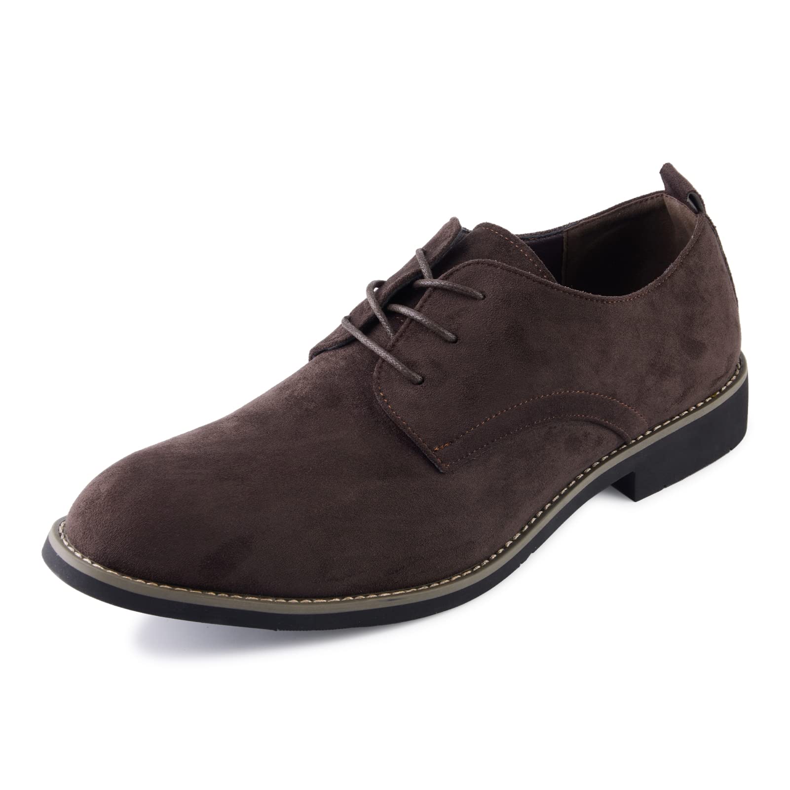 Men's Suede Brogue Oxford Dress Shoes - Classic Formal & Casual Lace-Up Derbys for Work, Weddings & Business Events