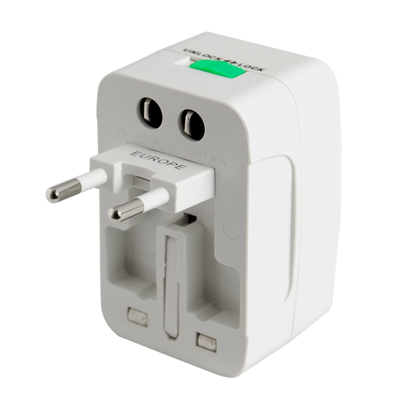 Universal All-in-One AC Wall Power Outlet Converter Adapter - Worldwide Travel Adapter for Laptops, Phones & Devices - Perfect for Hotels, Airports & International Travel