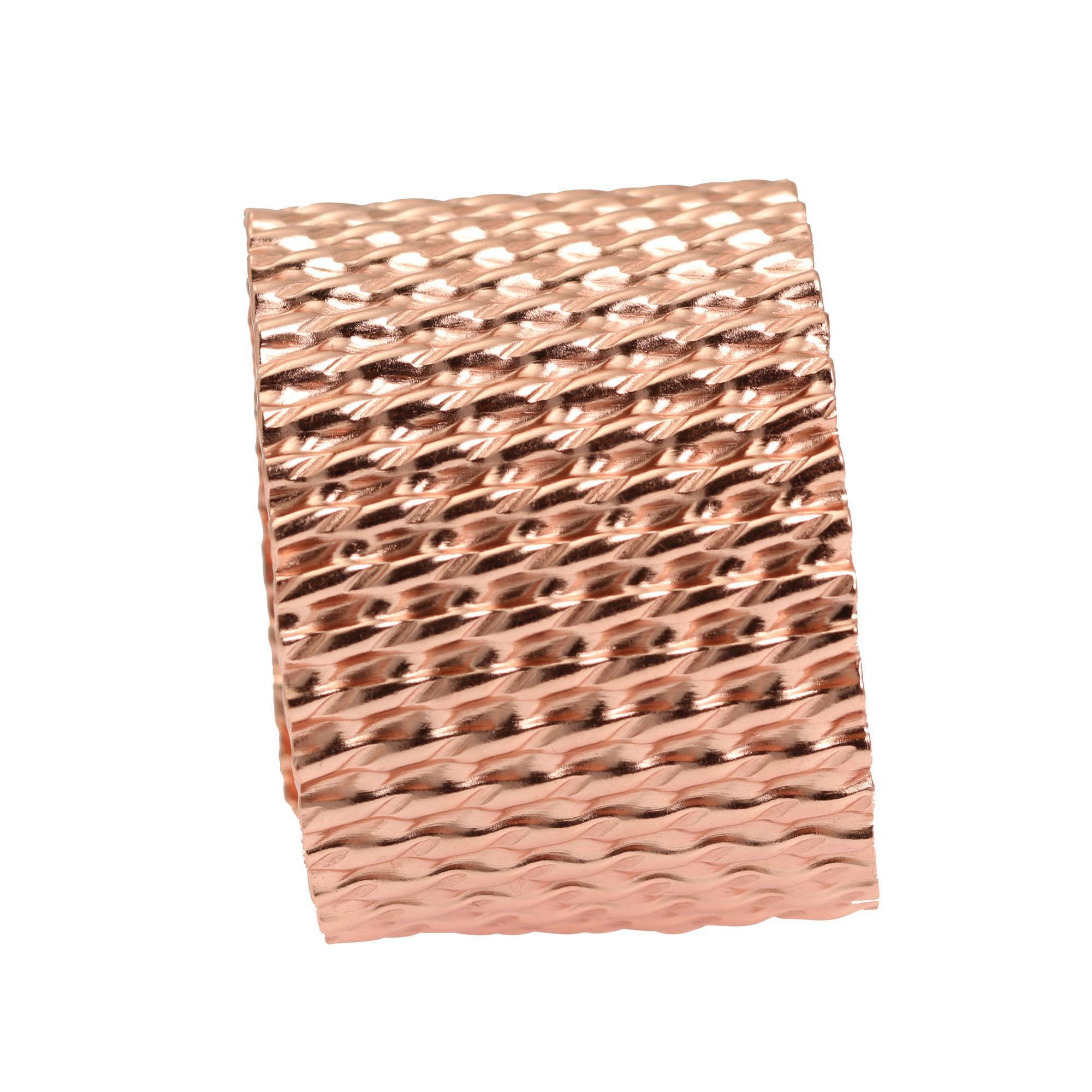 Double Corrugated Copper Cuff Bracelet - Handmade Boho Jewelry for Women - Adjustable Bangle for Festival, Wedding & Everyday Wear