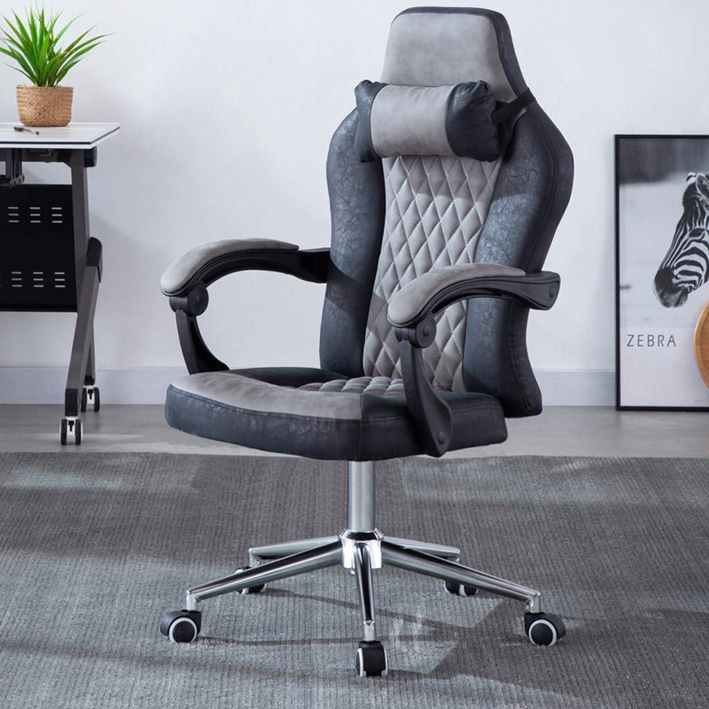 Ergonomic Office Desk Chair - Adjustable Gaming & Computer Chair with Lumbar Support, Reclining Backrest, Swivel & Lift Function - Comfortable Home & Boss Chair (Yellow with Footrest) - Perfect for Work, Gaming & Home Office Use