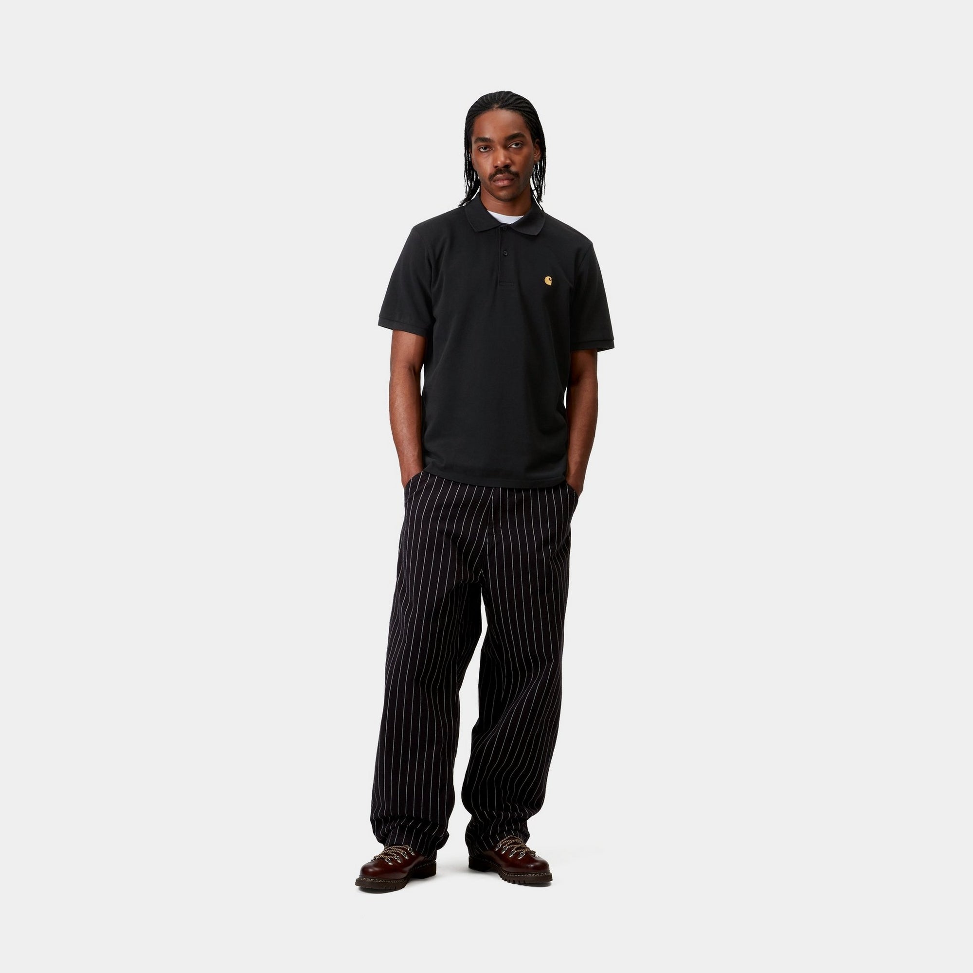 Chase Pique Polo Shirt for Men - Classic Black Cotton Casual Wear - Perfect for Office, Golf & Outdoor Activities