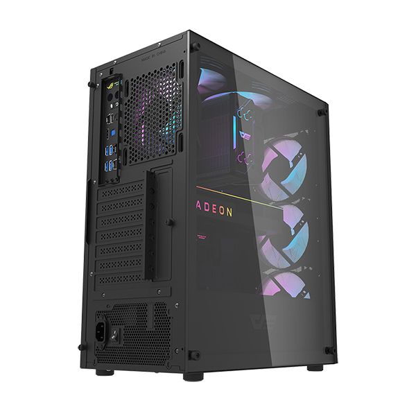 DarkFlash DK352 TG ATX Mid Tower PC Case with 4 ARGB Fans - High Airflow Gaming Computer Case for Custom RGB Builds & Streaming Setups