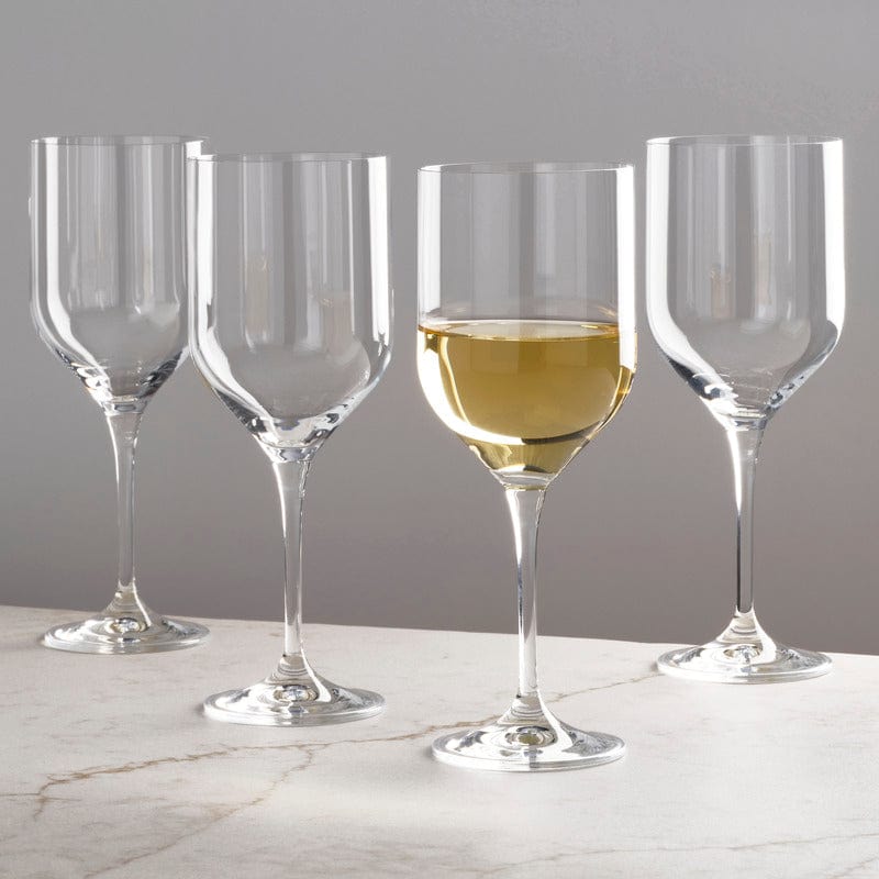 Premium Upton Set of 4 Crystal Clear White Wine Glasses - Elegant Stemware for Chardonnay, Sauvignon Blanc & Dinner Parties