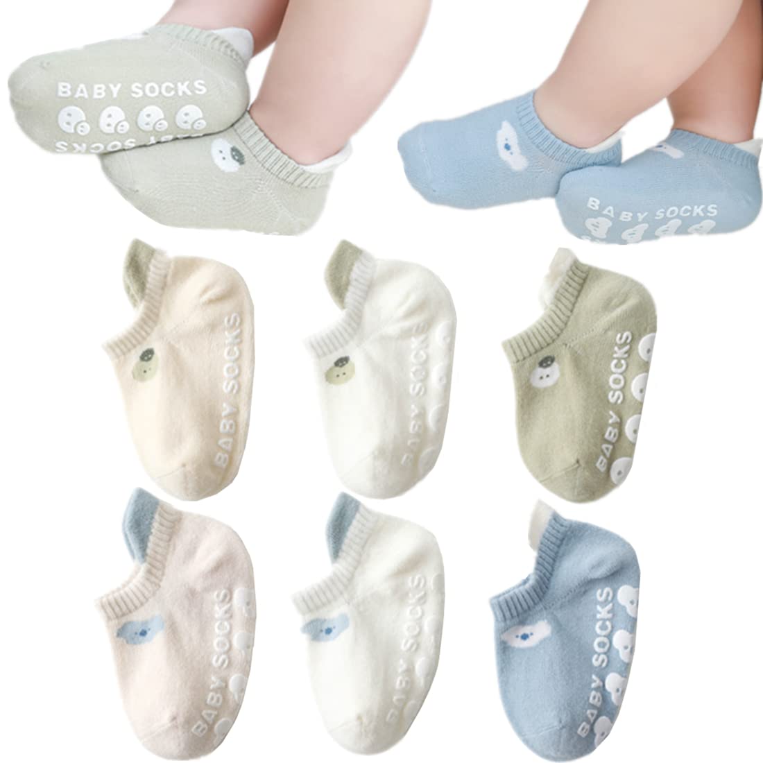 **Non-Slip Baby Socks with Grips for Toddlers & Infants - Anti-Skid Unisex Ankle Socks for Boys & Girls - Perfect for Playtime & Indoor Safety**