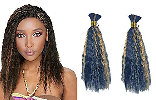Premium Wet N Wavy Bulk Hair for Micro Braiding - 2 Pack (Color 1B#27) | High Quality Synthetic Hair Extensions for Protective Styles, Box Braids & Natural Looks