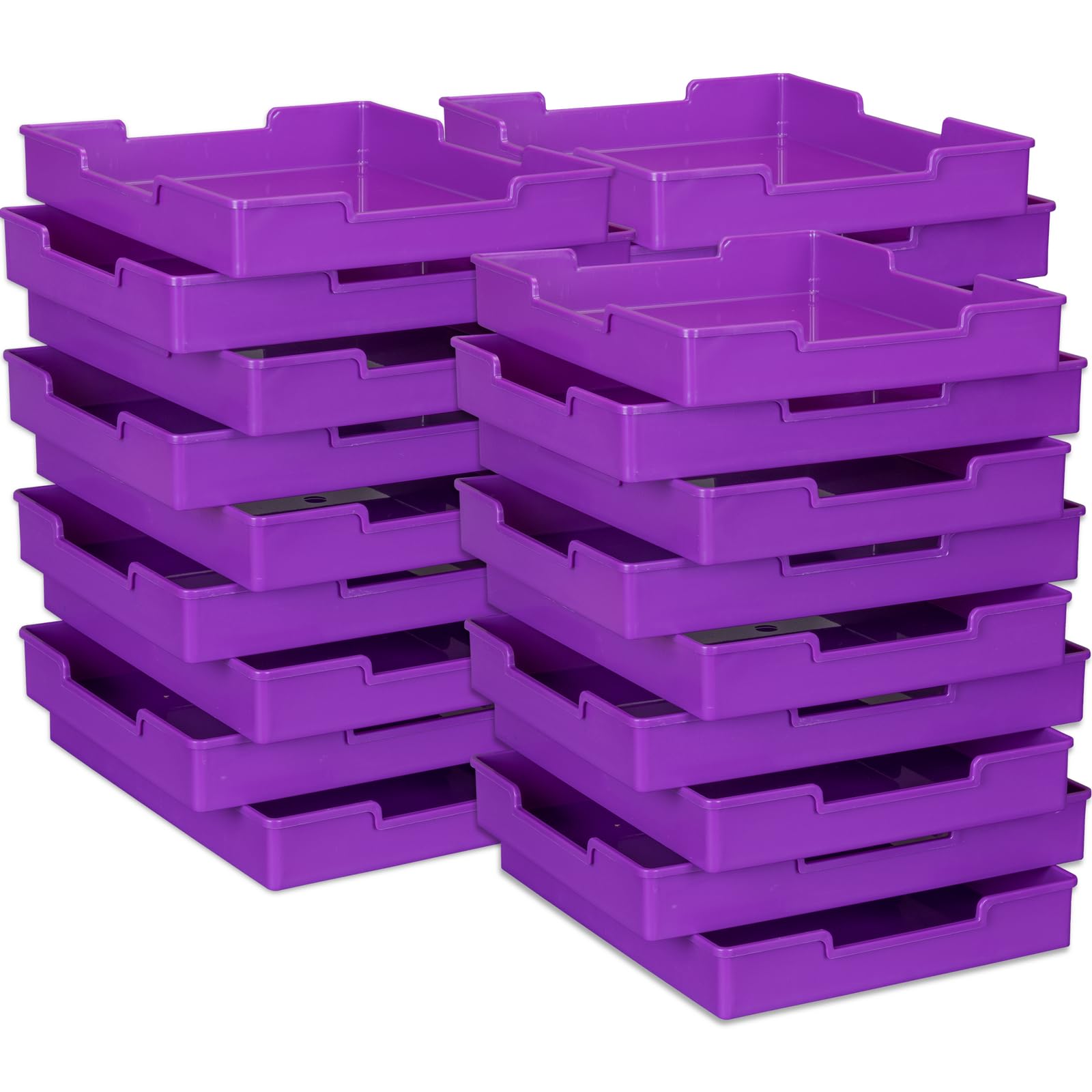 Really Good Stuff Plastic Trays - 27-Piece Single Color Set for Classroom Organization, Art Supplies & Craft Storage | Durable School & Office Organizers