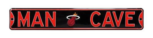 Miami Heat Man Cave Sign - Authentic NBA Street Sign for Sports Fans - Perfect for Home Bar, Game Room, and Sports Themed Decor