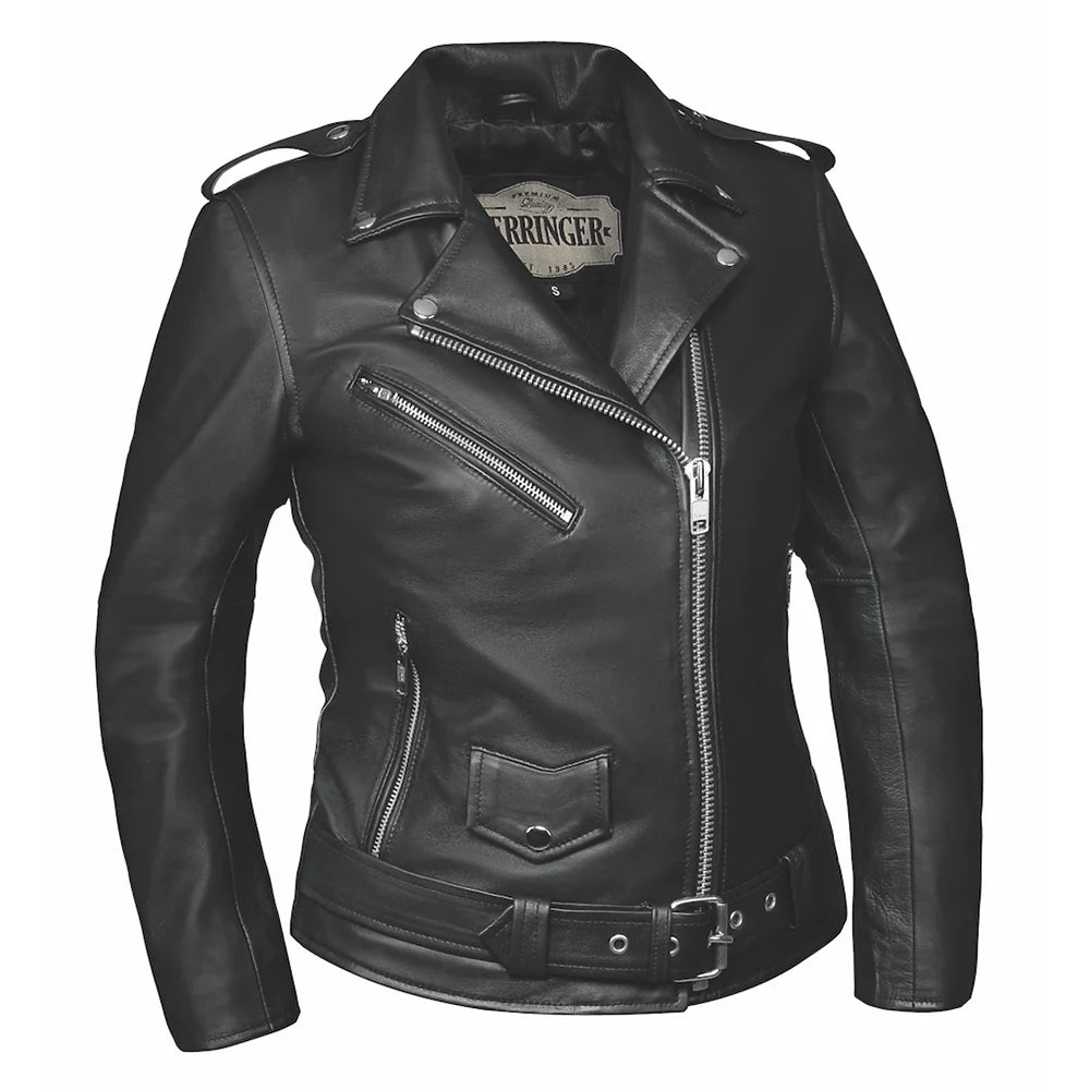 UNIK Leather Co. Premium Women's Motorcycle Jacket - Genuine Leather Biker Jacket for Ladies - Stylish & Protective Riding Gear for Motorcycle Enthusiasts - Perfect for Cruising, Commuting & Outdoor Adventures