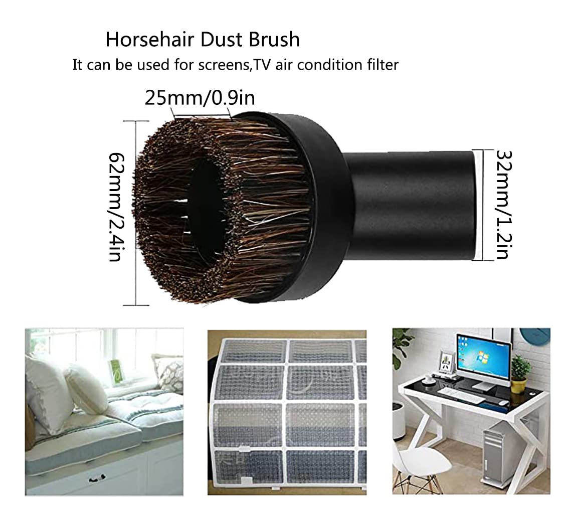 1-1/4 Inch Vacuum Attachments Brushes for Shop Vac - Universal Vacuum Cleaner Accessories Fits 1/4