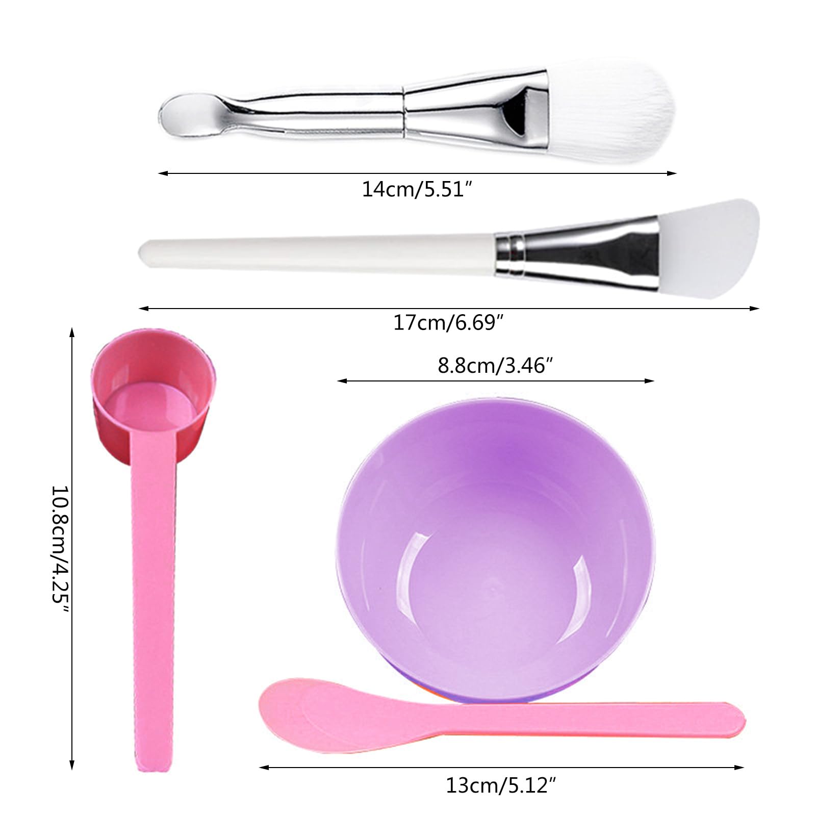 **Professional Silicone Face Mixing Bowl Set with Soft Brushes - Perfect for Makeup, Skincare & DIY Beauty Treatments**    **使用场景:** Ideal for makeup artists, skincare routines, DIY face masks, and professional beauty treatments.