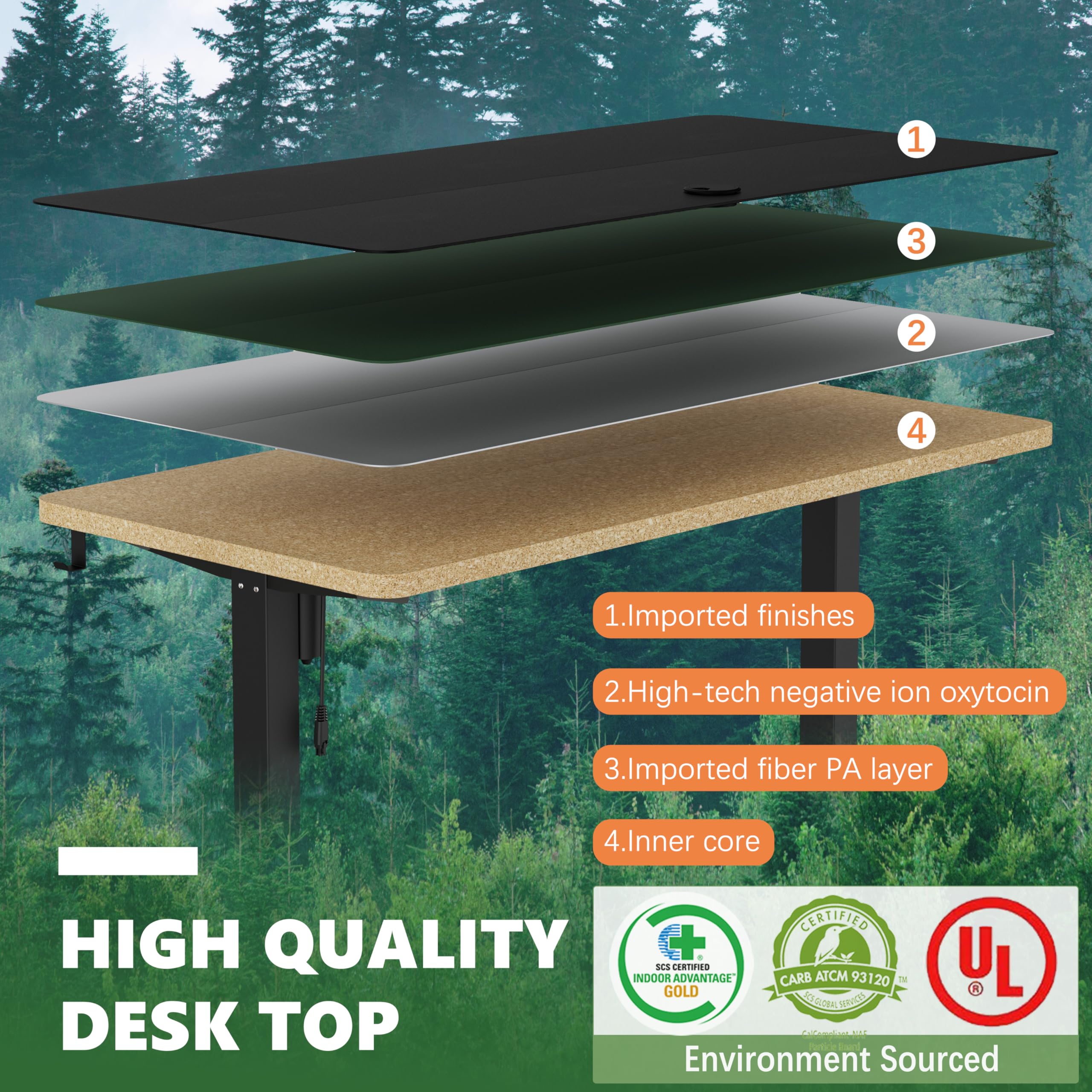 Monomi 40 x 24 Inch Electric Height Adjustable Standing Desk with 3 Memory Settings - Small Sit Stand Up Computer Desk for Home Office, Black | Ergonomic Workspace Solution for Productivity & Comfort