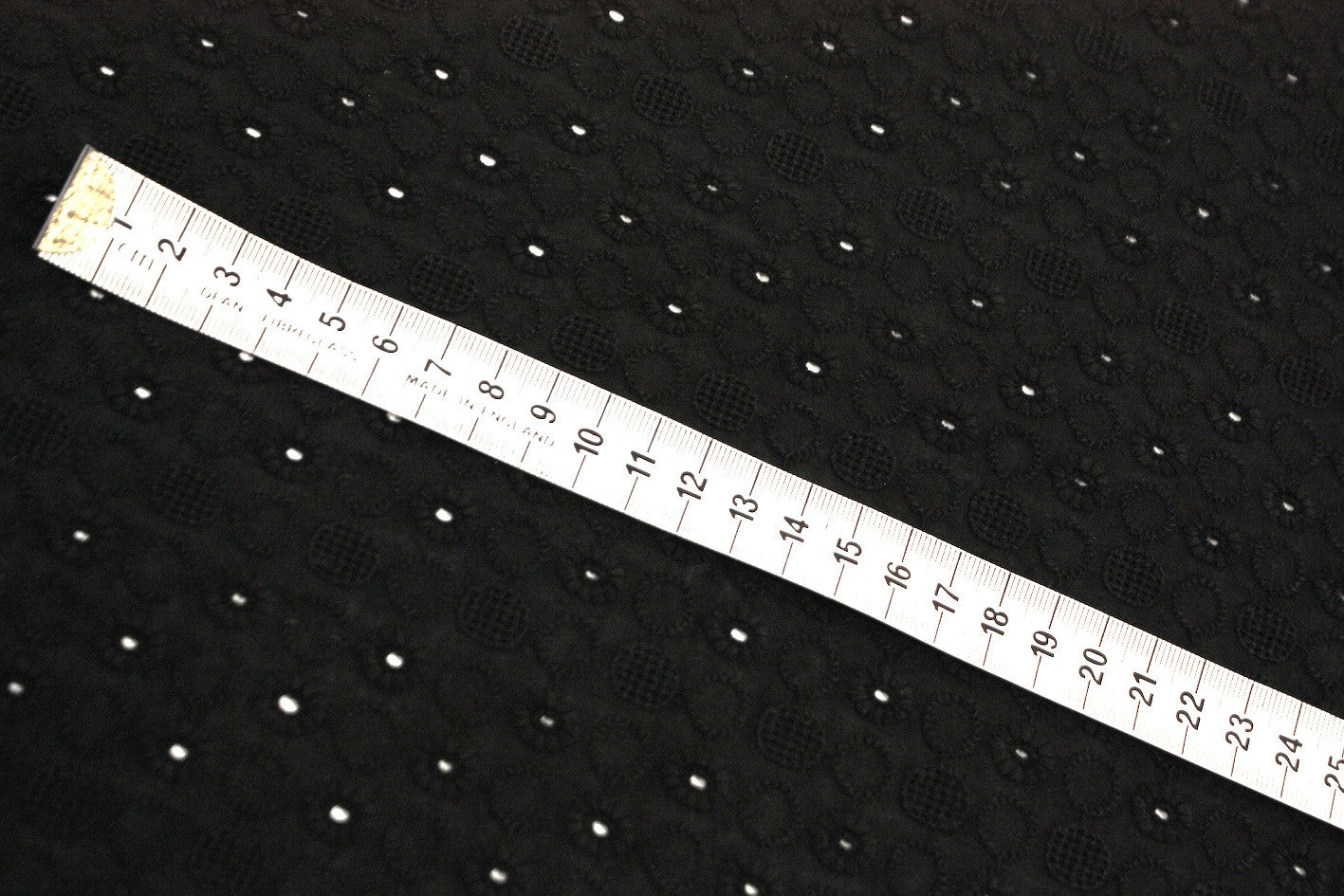 Anglaise Dobby Black Fabric - Premium Cotton Textile for Fashion & Home Decor | Perfect for Dresses, Curtains & Crafting Projects