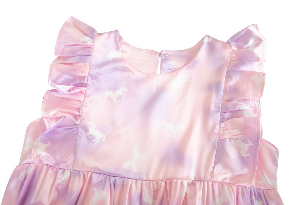 Silk Satin Girls Nightgowns - Cute Short Sleeve Pajama Sleepwear for Toddlers & Kids 3-12 Years | Soft Summer Nightdress for Girls' Bedtime & Sleepovers