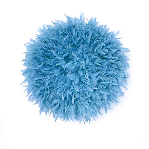 Handmade Juju Hat with Natural Feathers - Boho Wall Decor for Living Room, Bedroom & Wedding - African Tribal Home Decoration for Boho Chic & Rustic Style