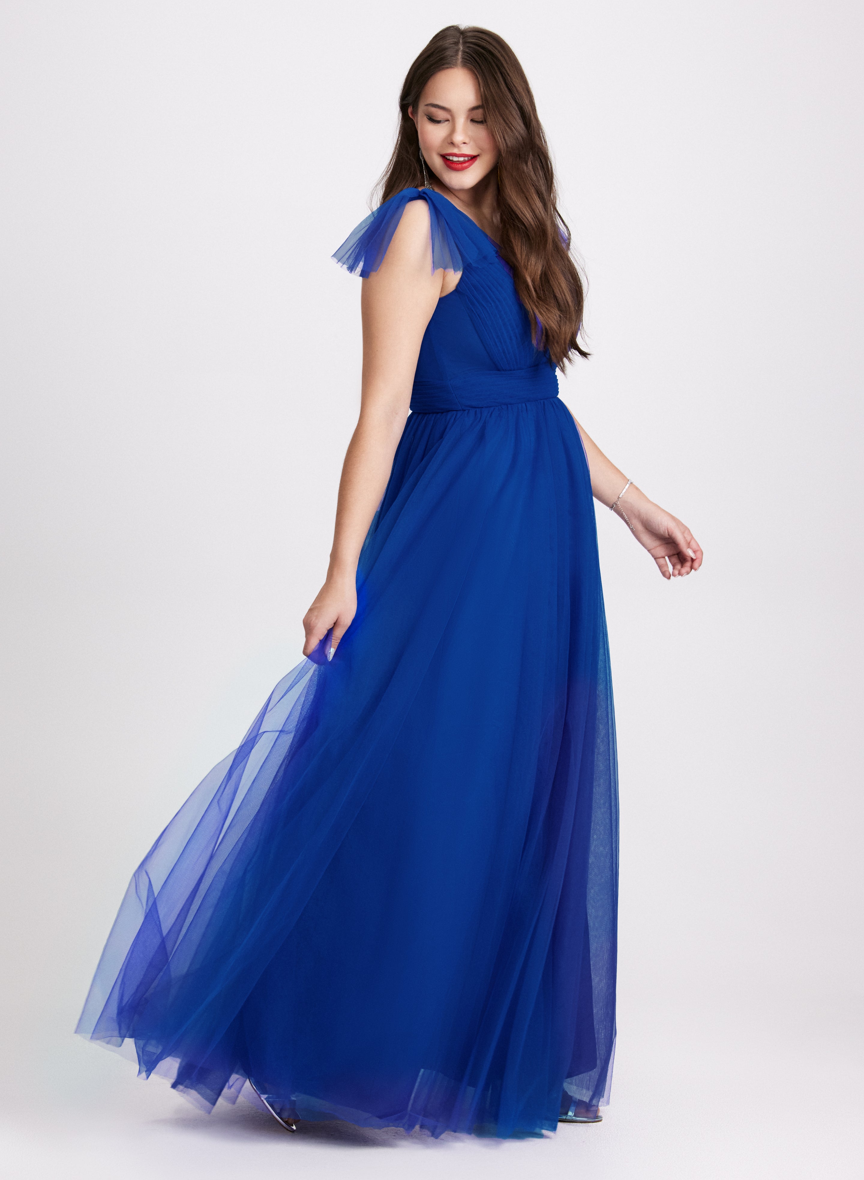 Elegant Bow Detail Sleeveless Evening Gown for Women - Perfect for Prom, Wedding Guest & Formal Events