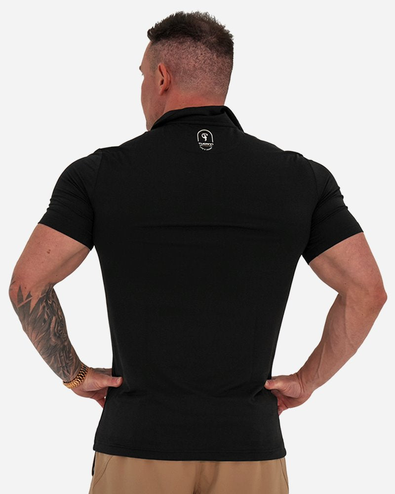 Premium Solid Black Polo Shirt for Men - Classic Cotton Comfort Fit Casual & Business Wear - Perfect for Office, Golf, and Everyday Outfits
