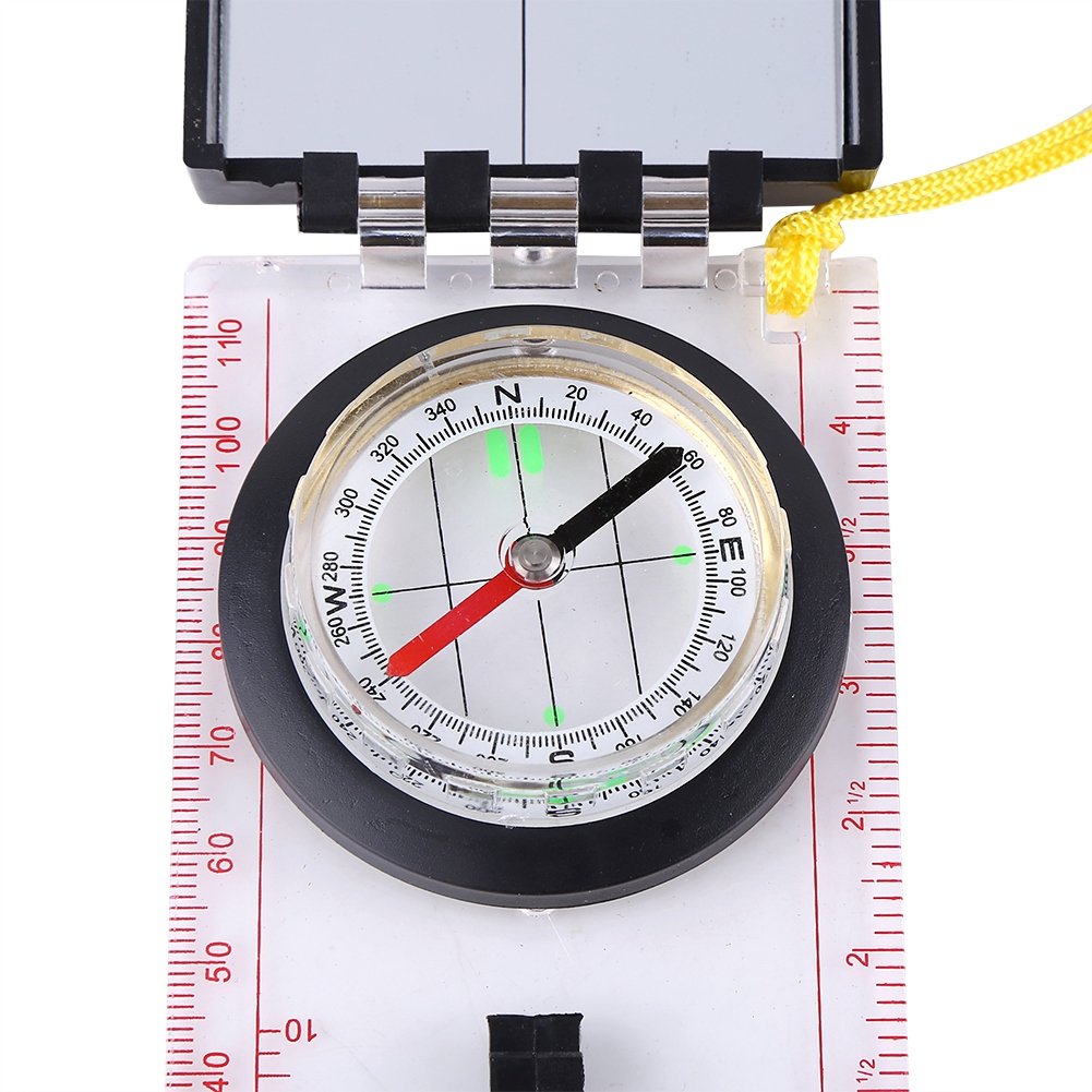 Premium Multi-Functional Map Compass with Mirror, Ruler & Declination - Perfect for Camping, Hiking, Fishing, Orienteering & Outdoor Navigation - Essential Survival Gear for Adventurers