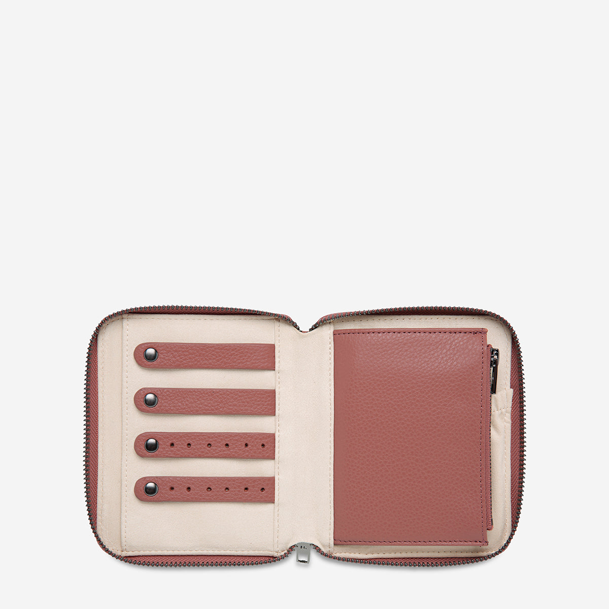 Elegant Dusty Rose Jewelry Case for Women - Premium Jewelry Organizer with Soft Lining - Perfect for Travel, Gifts & Home Storage